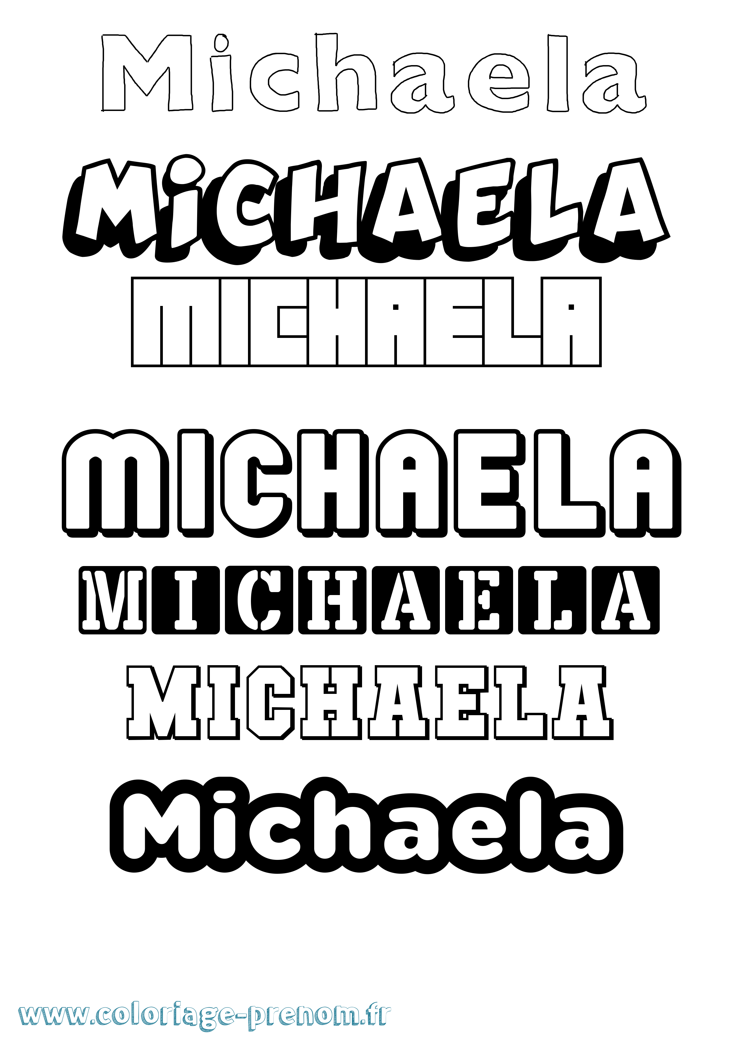 Coloriage prénom Michaela Simple