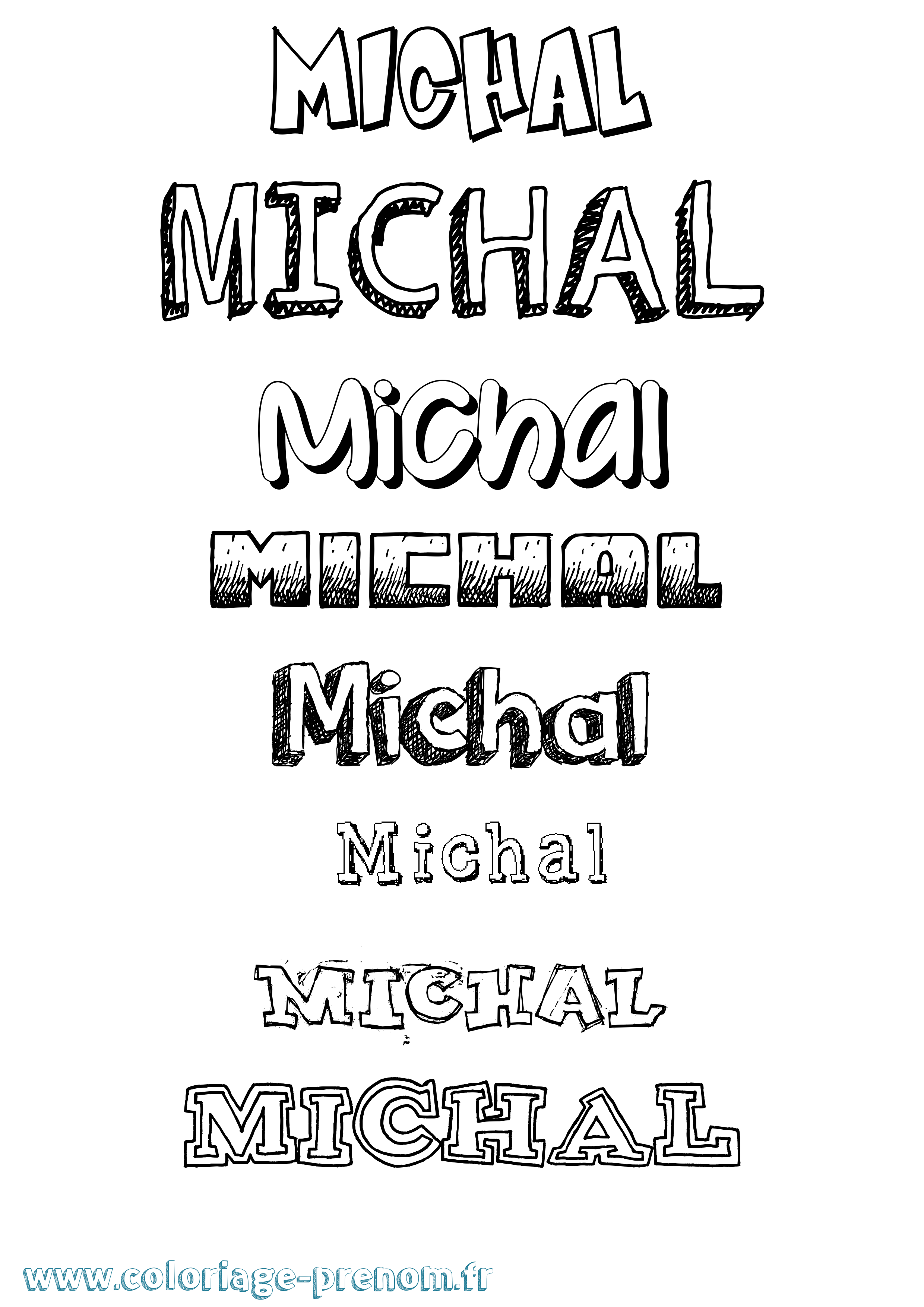 Coloriage prénom Michal Dessiné
