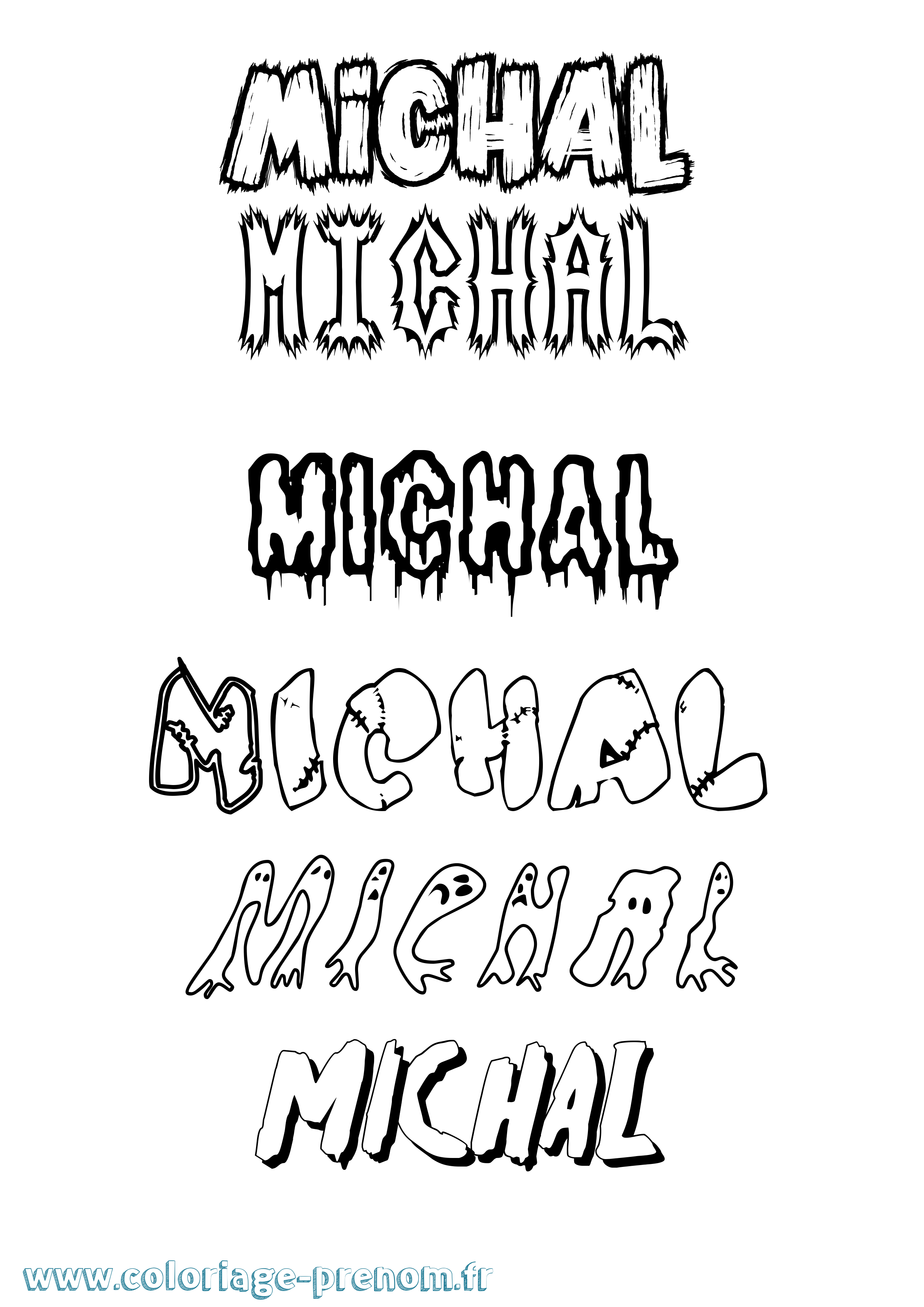 Coloriage prénom Michal Frisson