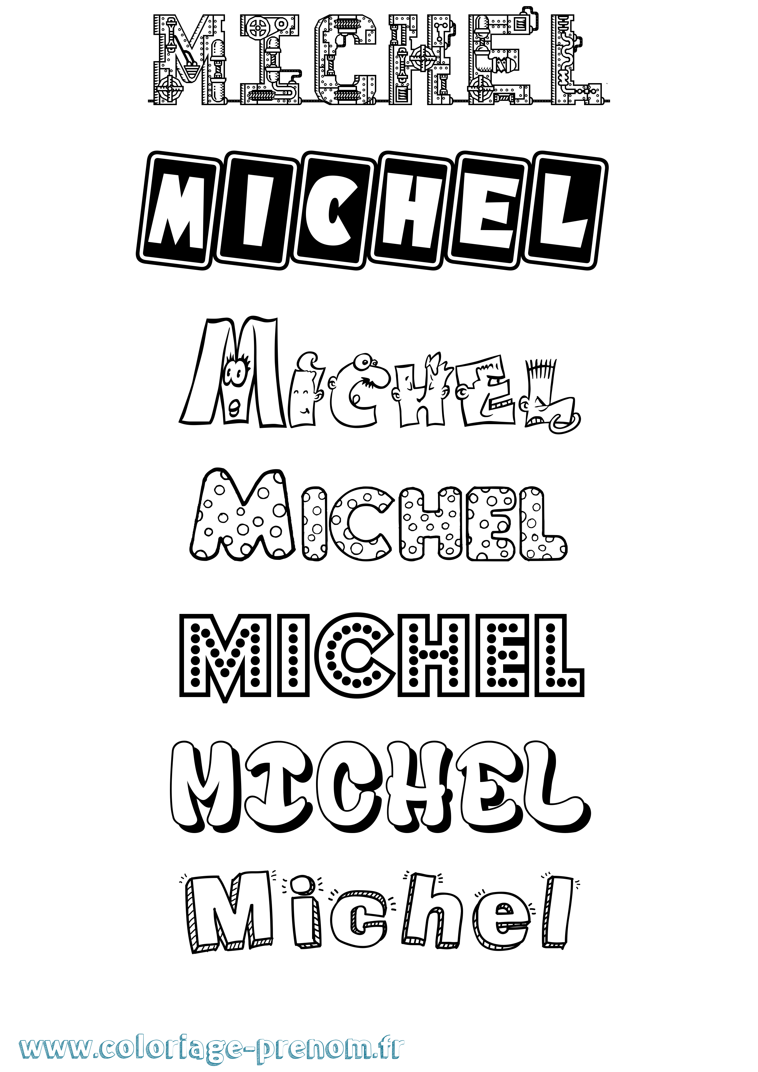 Coloriage Michel Coloriage prénom Michel