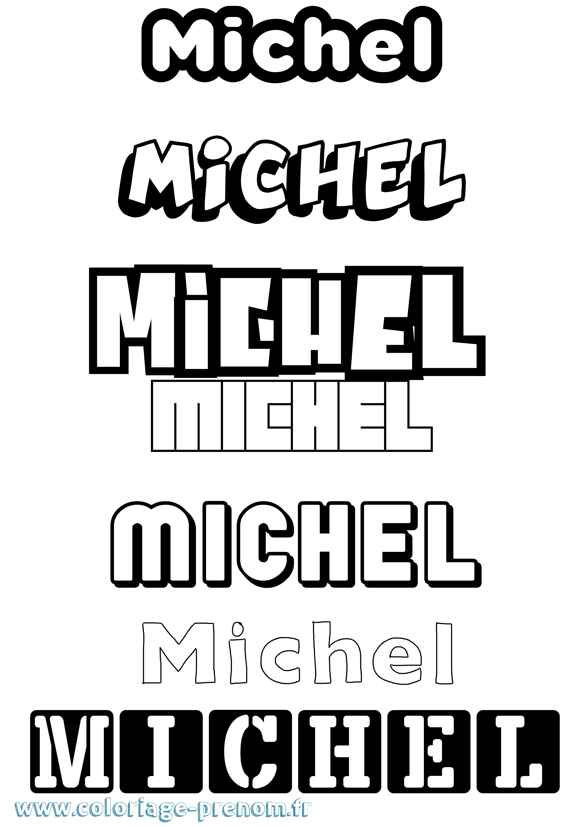 Coloriage prénom Michel Simple