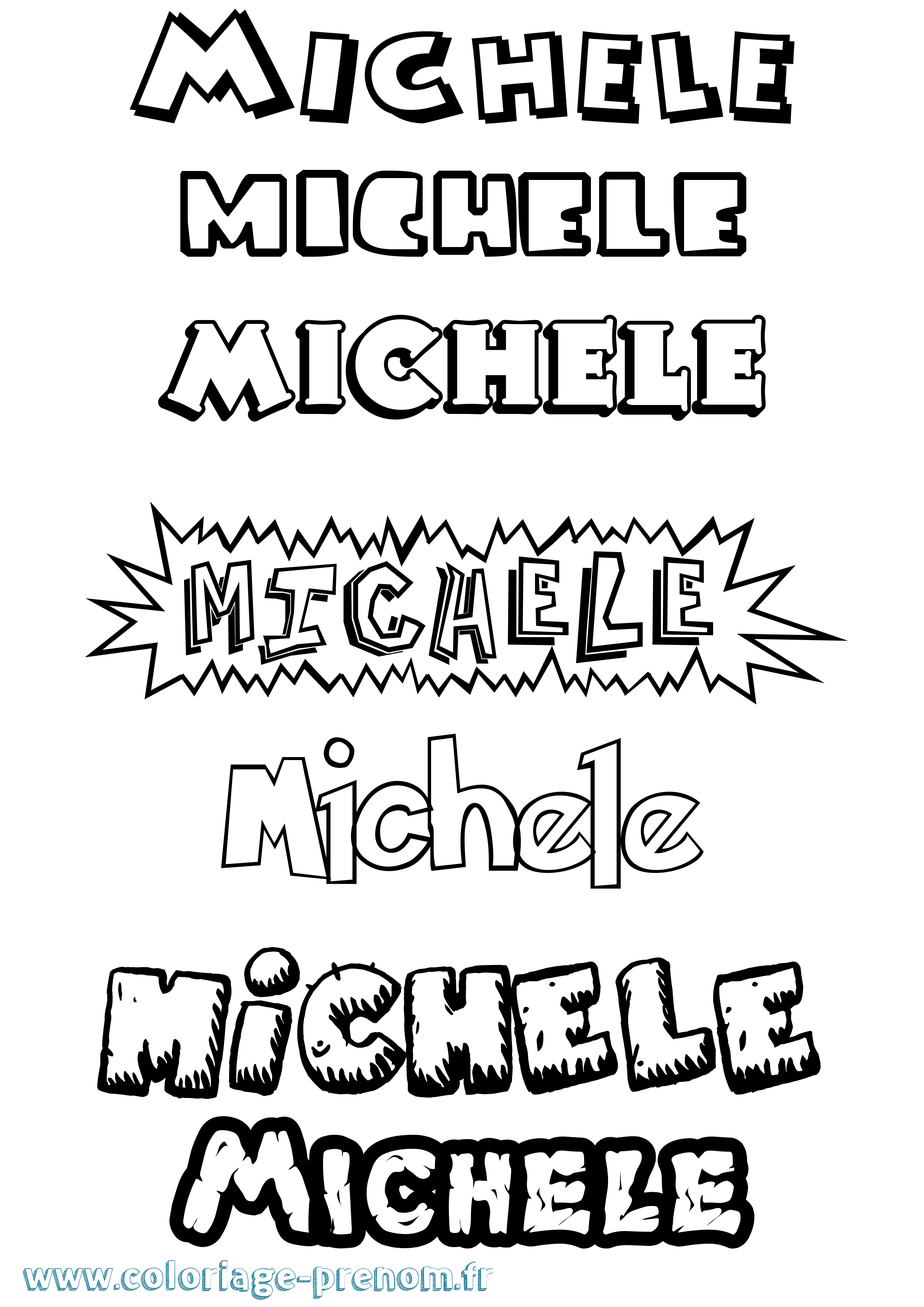 Coloriage Michele Dessin Animé Coloriage prénom Michele Dessin Animé