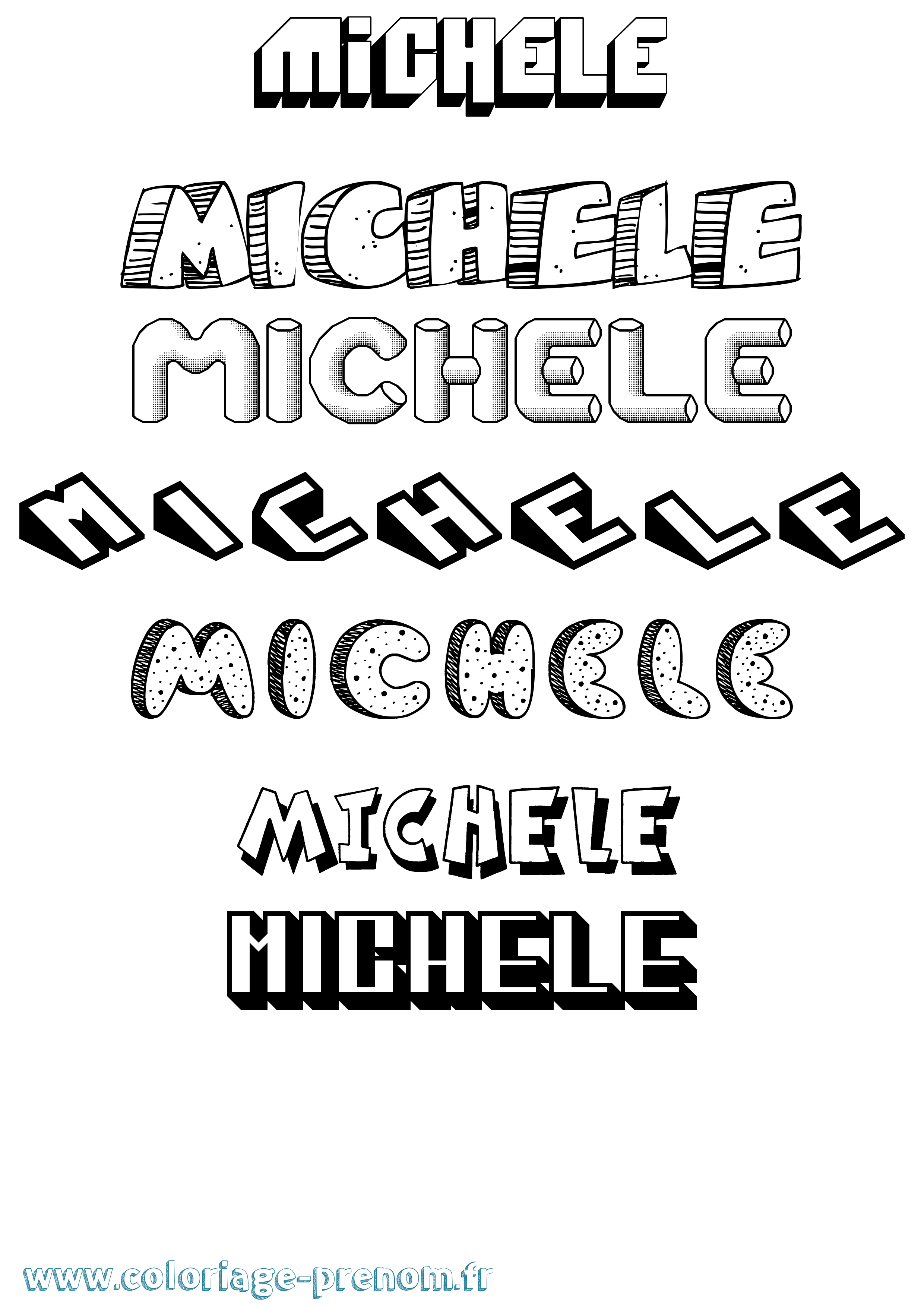 Coloriage Michele Effet 3D Coloriage prénom Michele Effet 3D