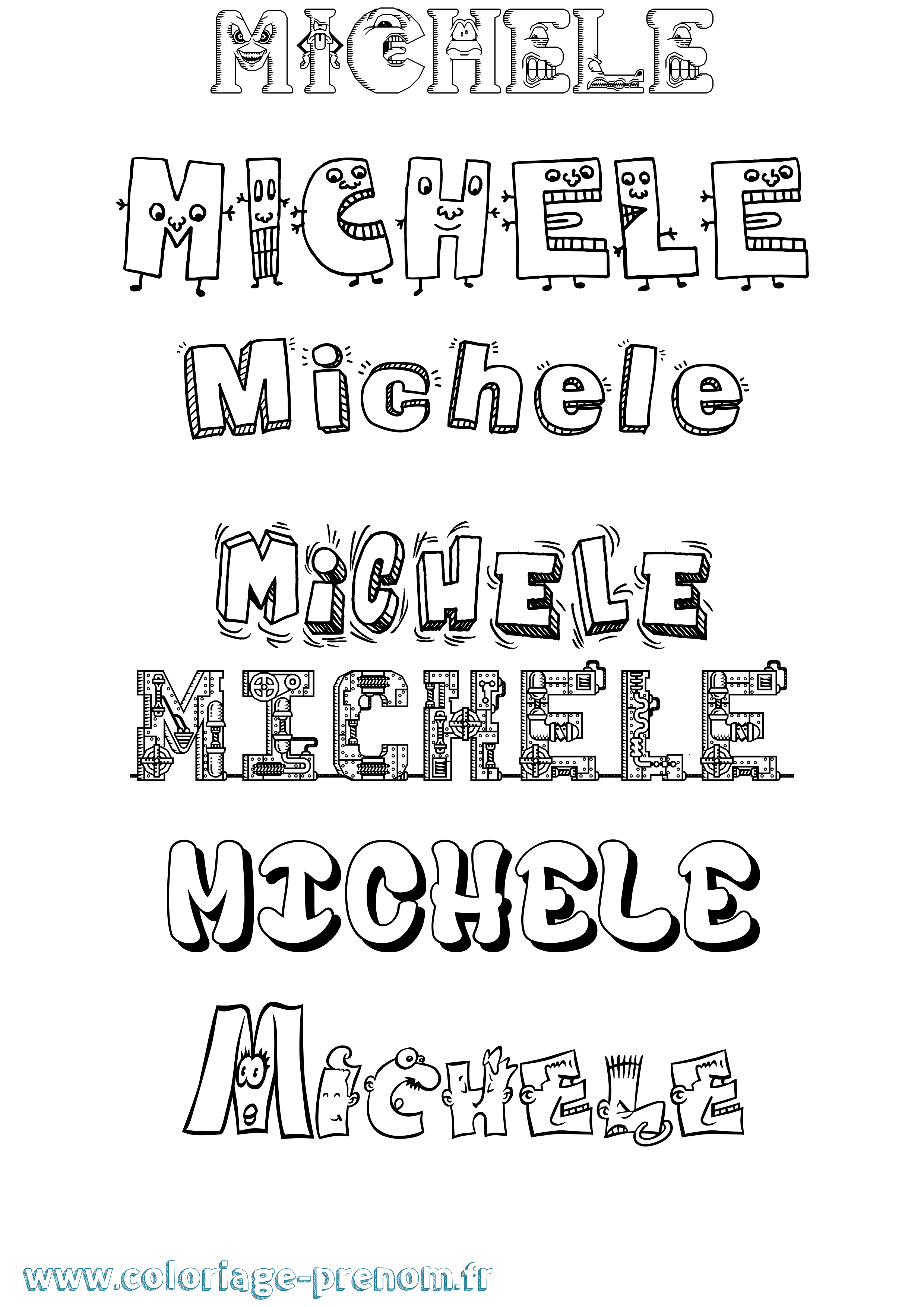 Coloriage Michele Fun Coloriage prénom Michele Fun