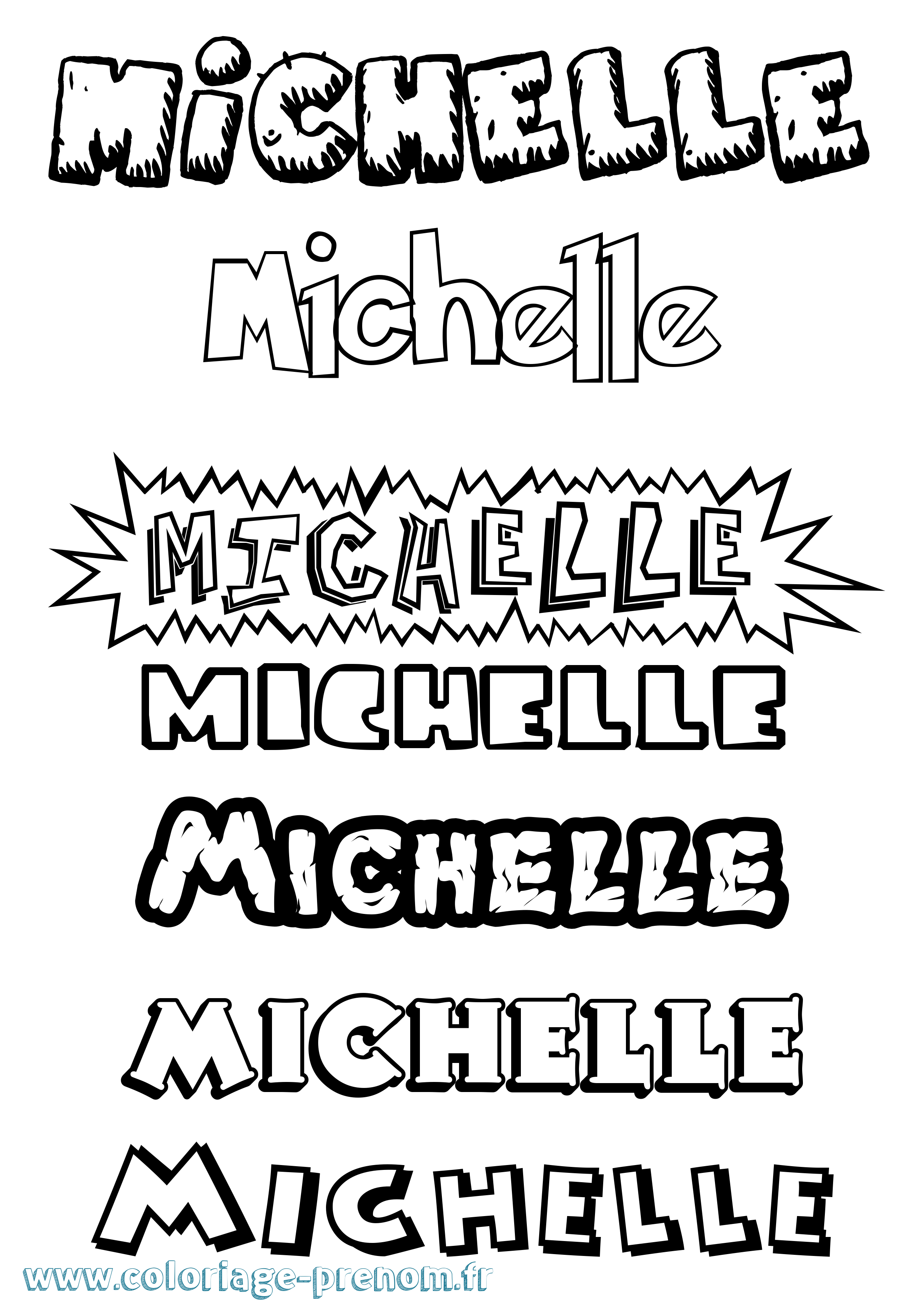 Coloriage prénom Michelle Dessin Animé