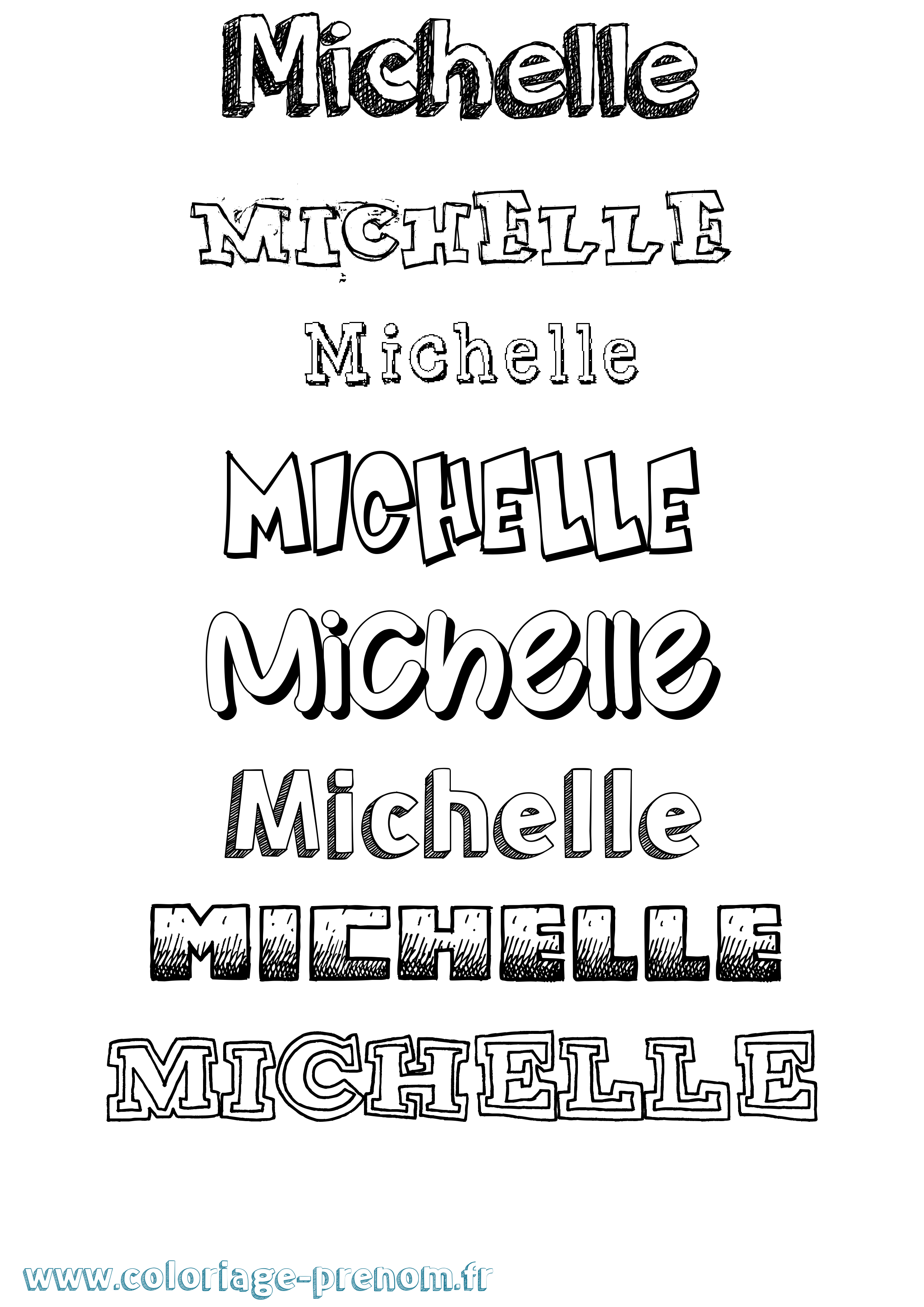 Coloriage prénom Michelle Dessiné