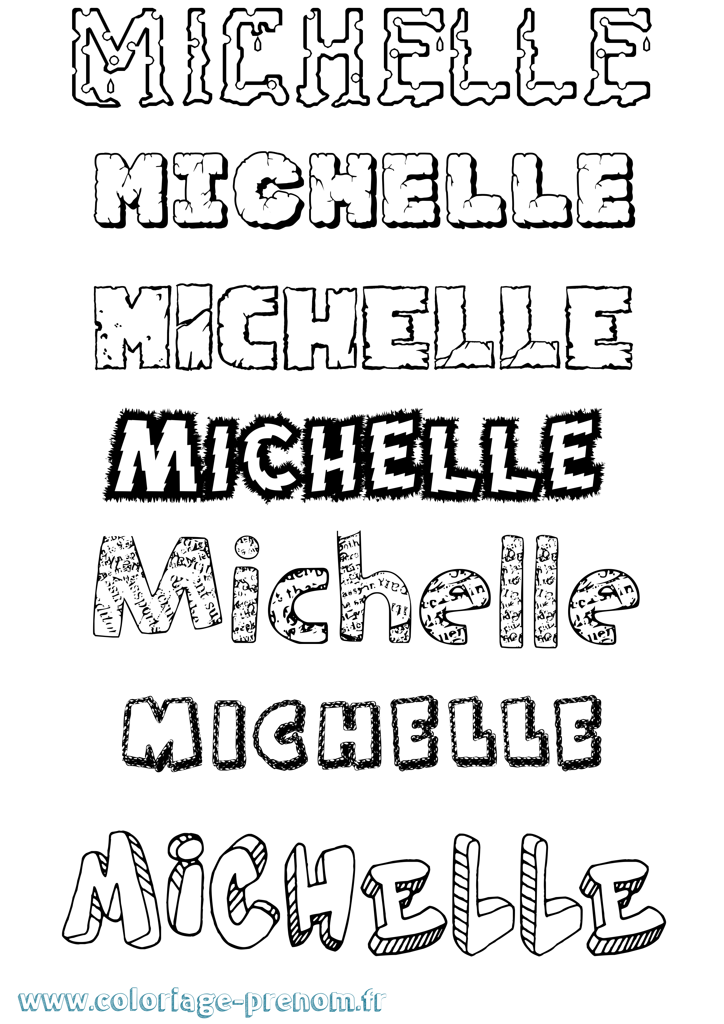 Coloriage Michelle Coloriage prénom Michelle