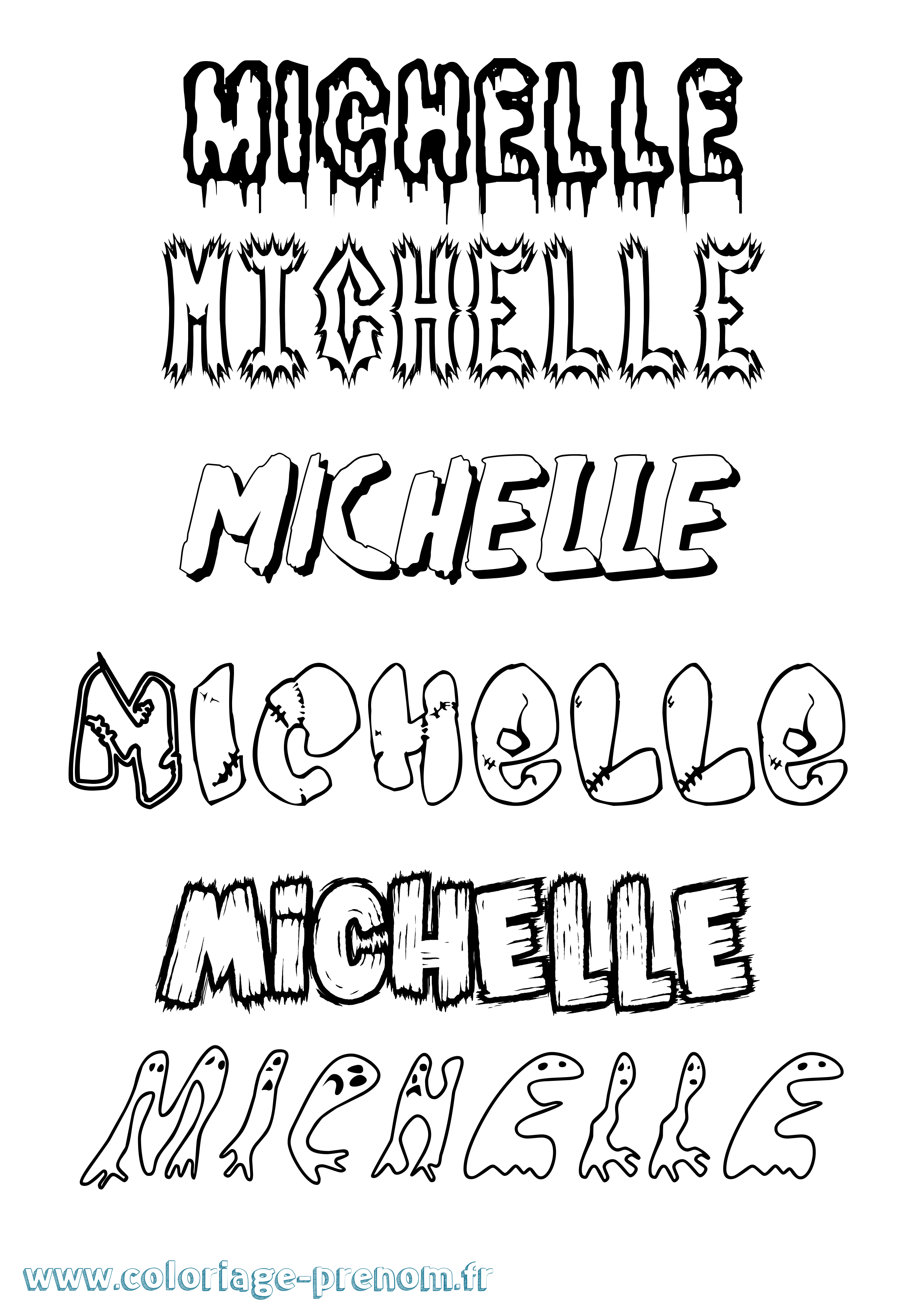 Coloriage prénom Michelle Frisson