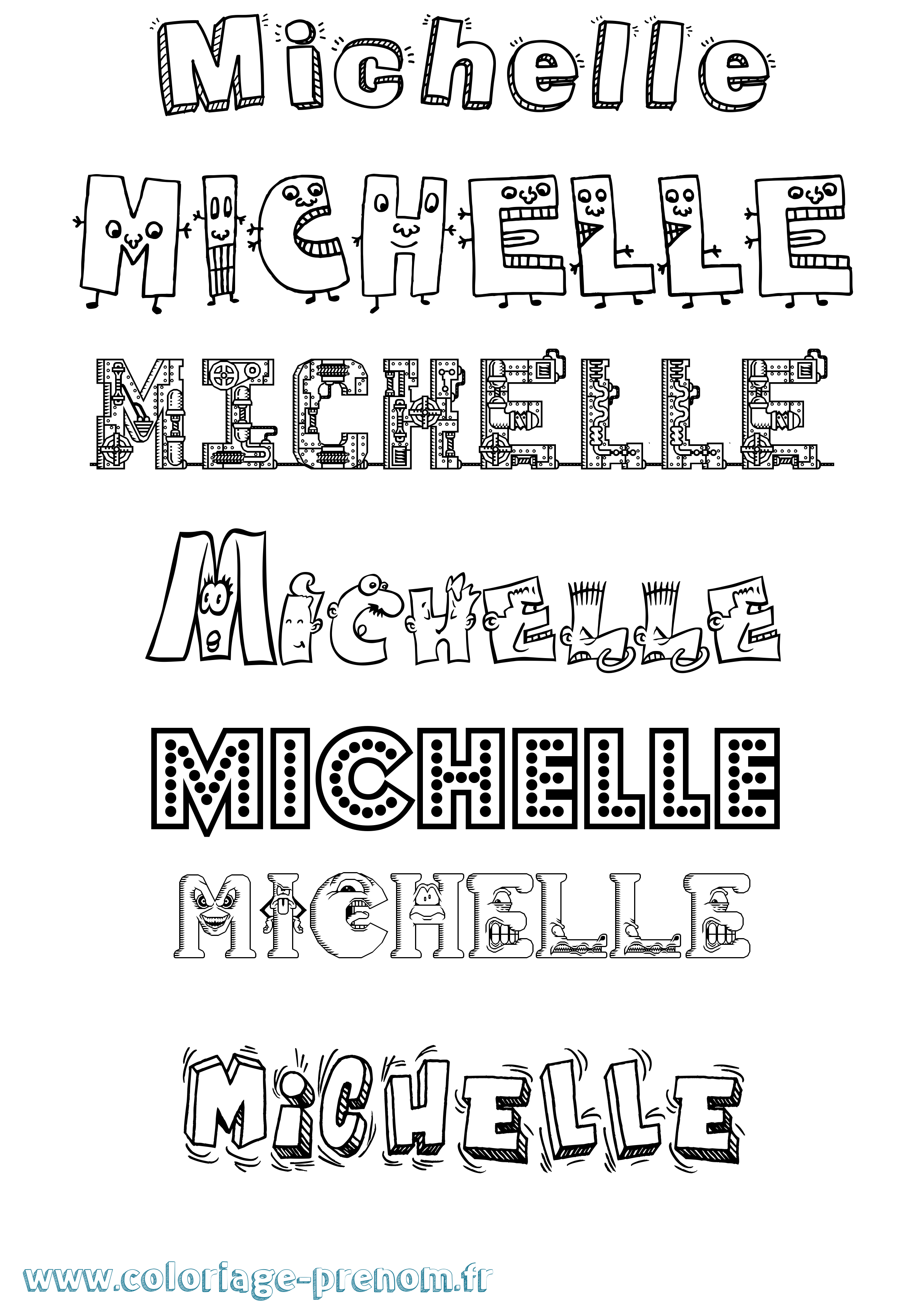 Coloriage Michelle Coloriage prénom Michelle