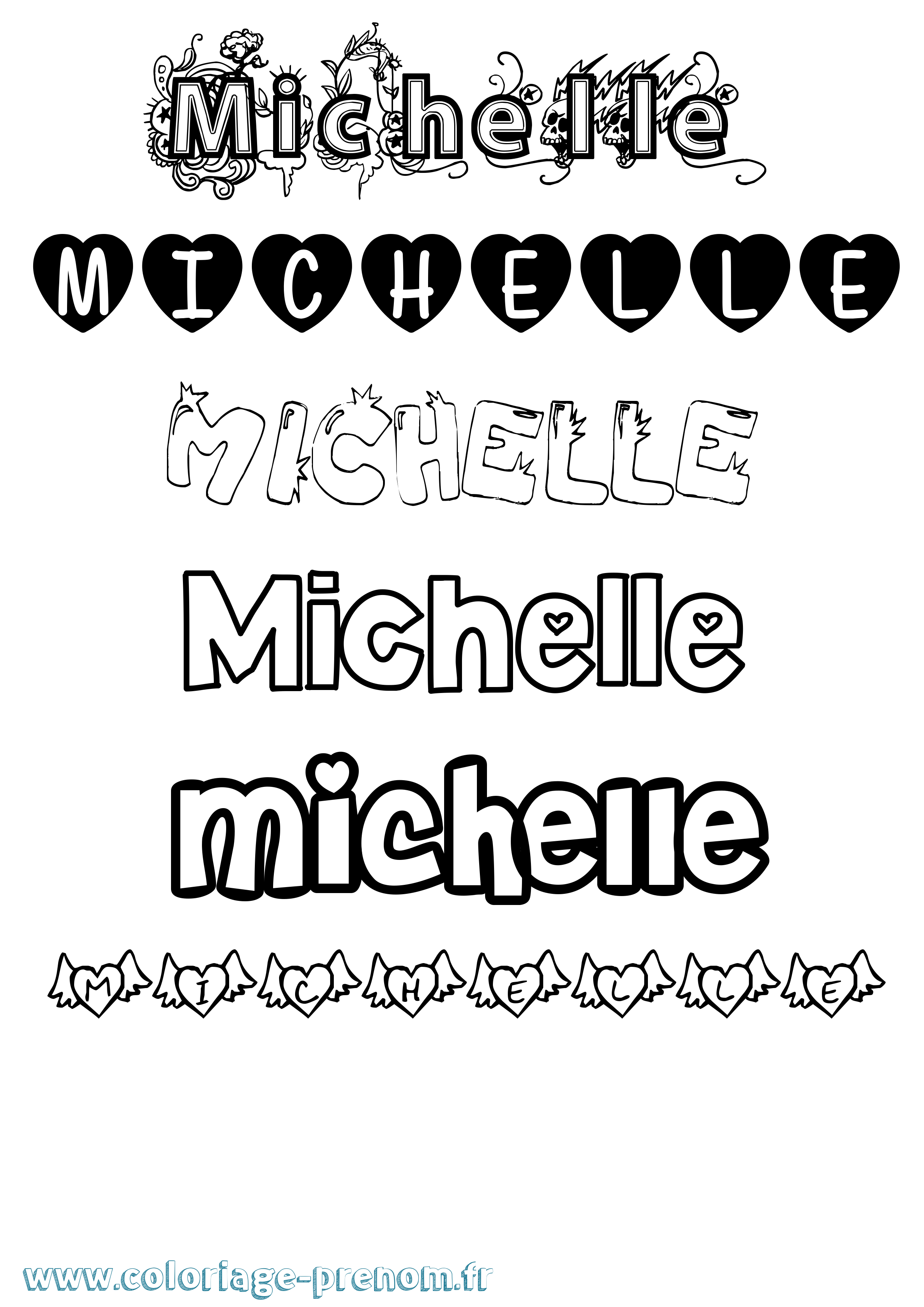 Coloriage Michelle Coloriage prénom Michelle