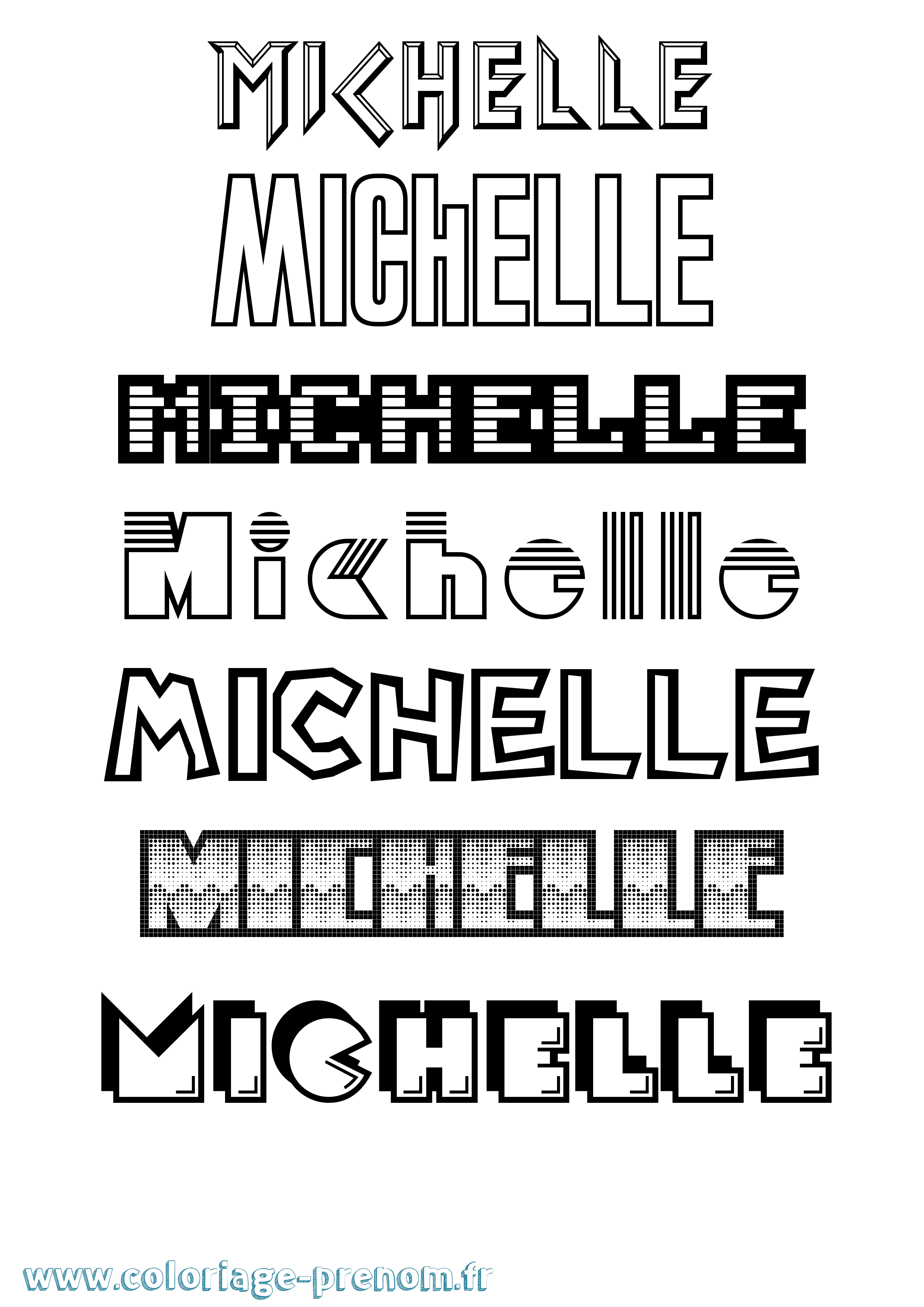 Coloriage Michelle Coloriage prénom Michelle