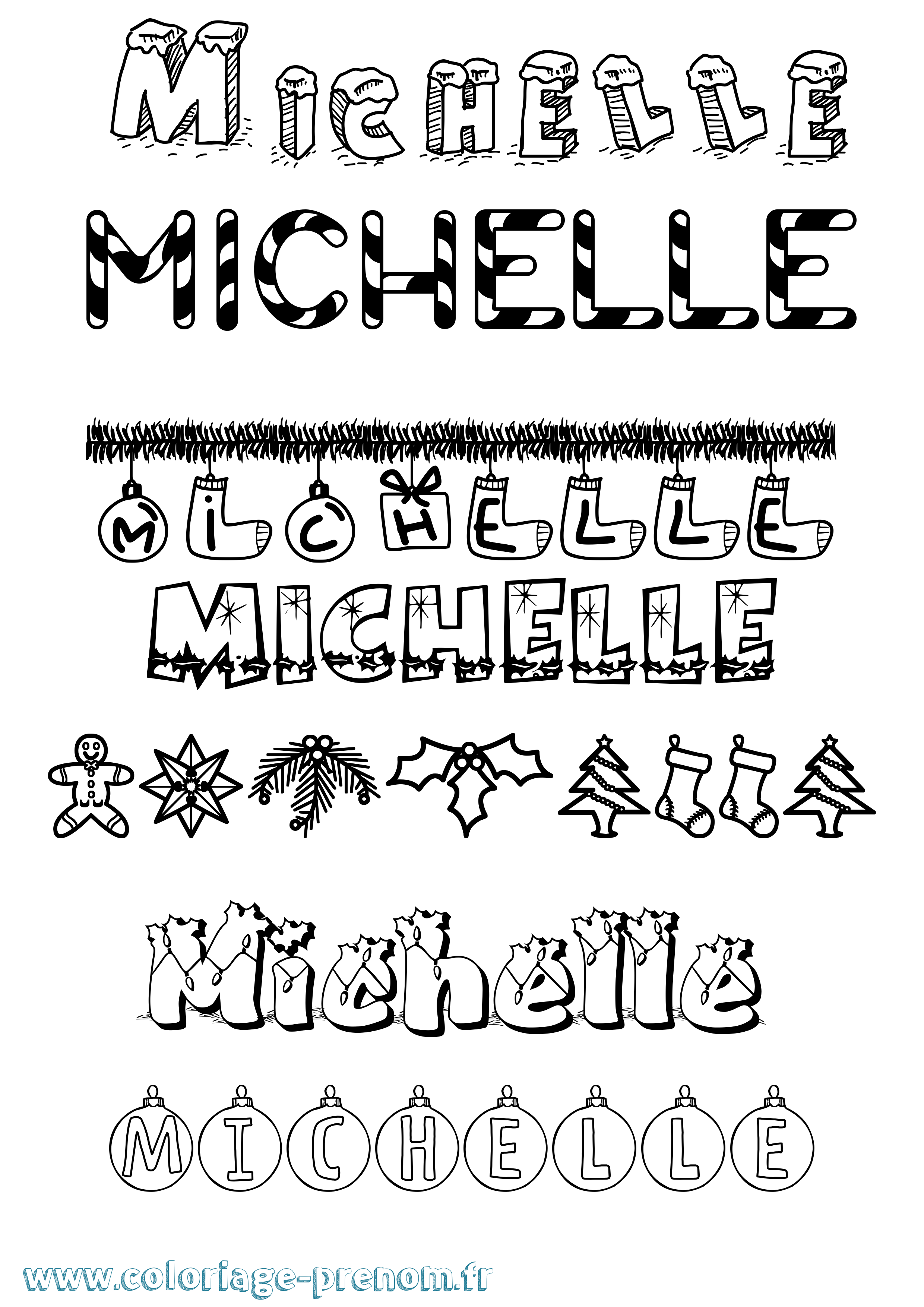 Coloriage Michelle Coloriage prénom Michelle