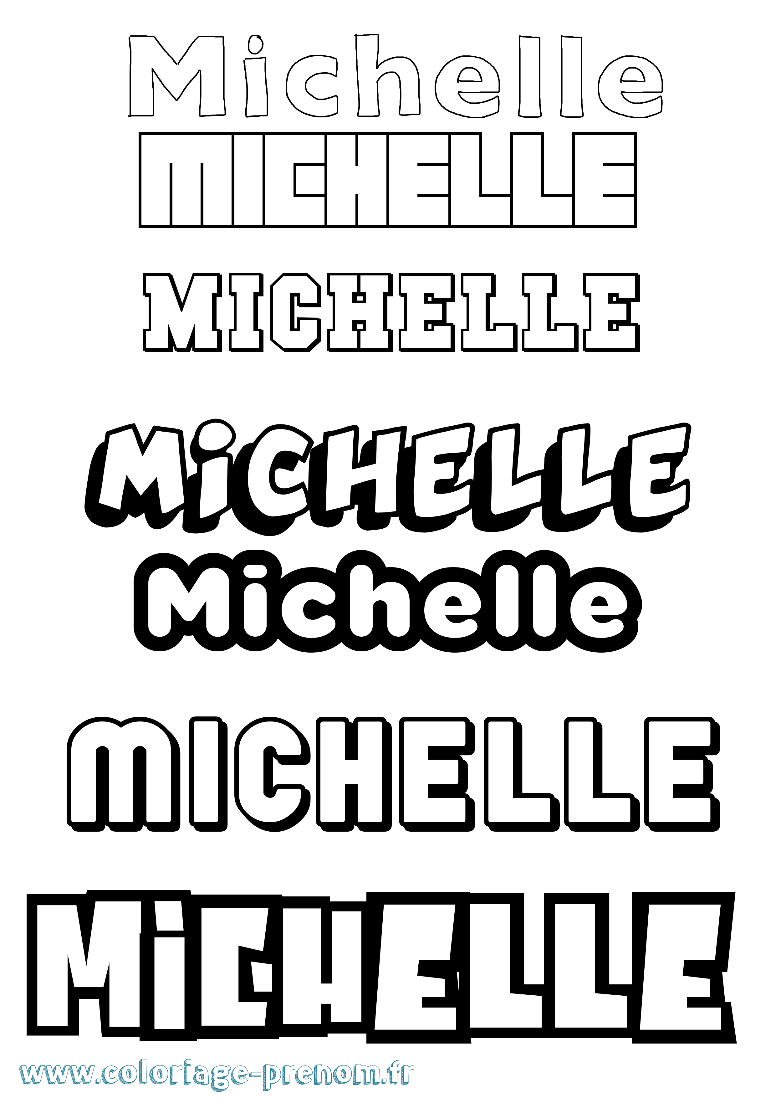 Coloriage Michelle Coloriage prénom Michelle