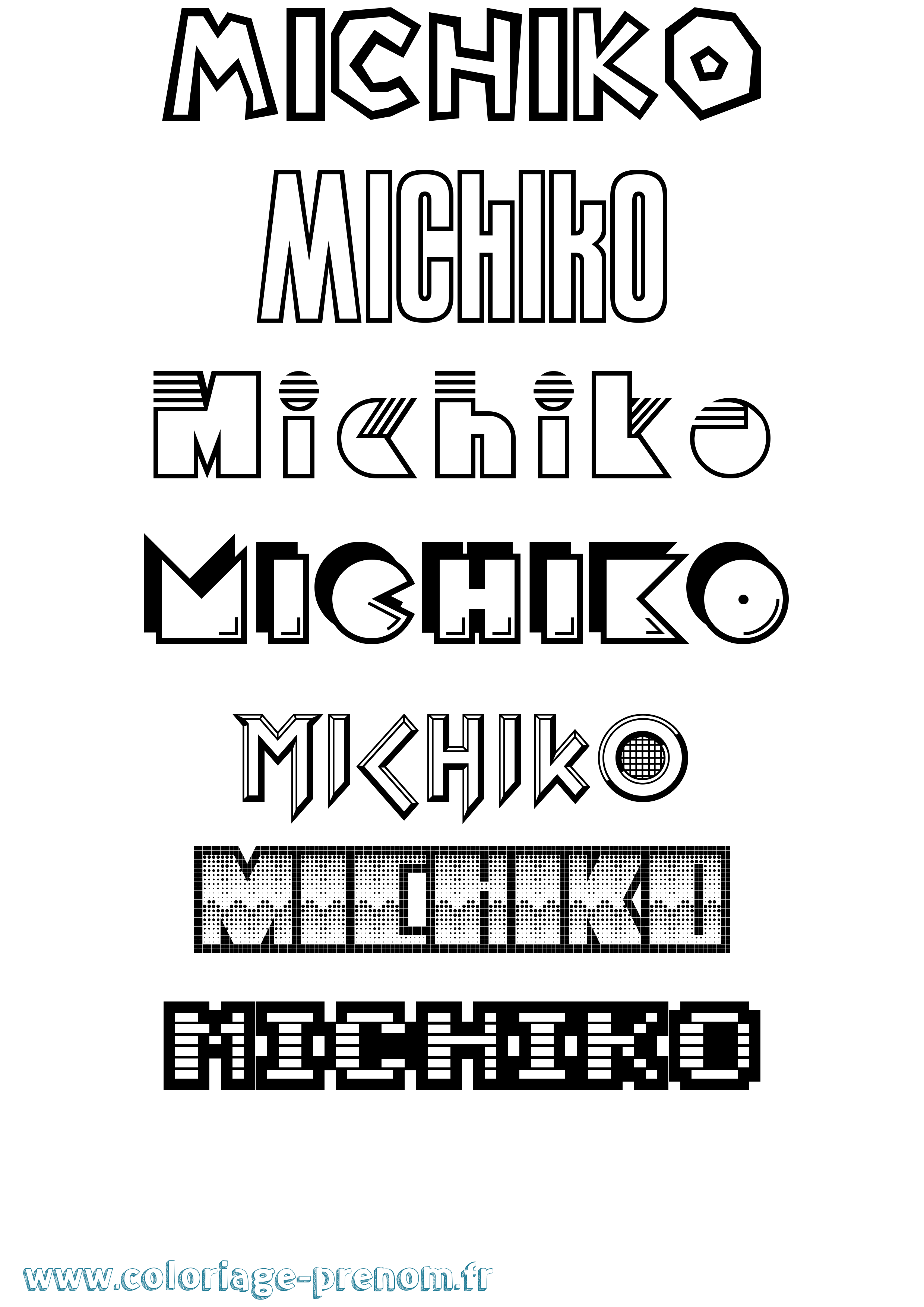 Coloriage prénom Michiko Jeux Vidéos