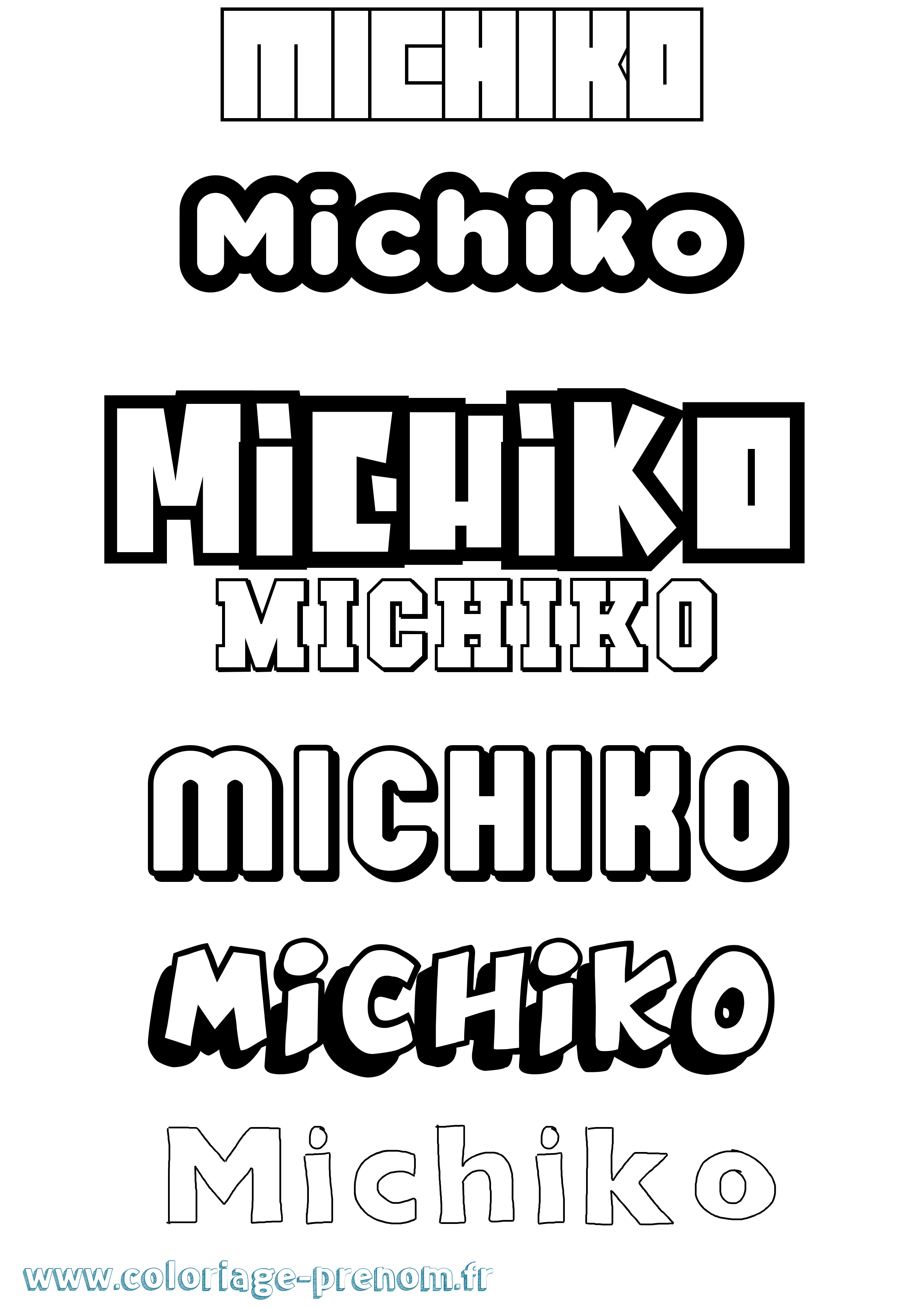 Coloriage prénom Michiko Simple