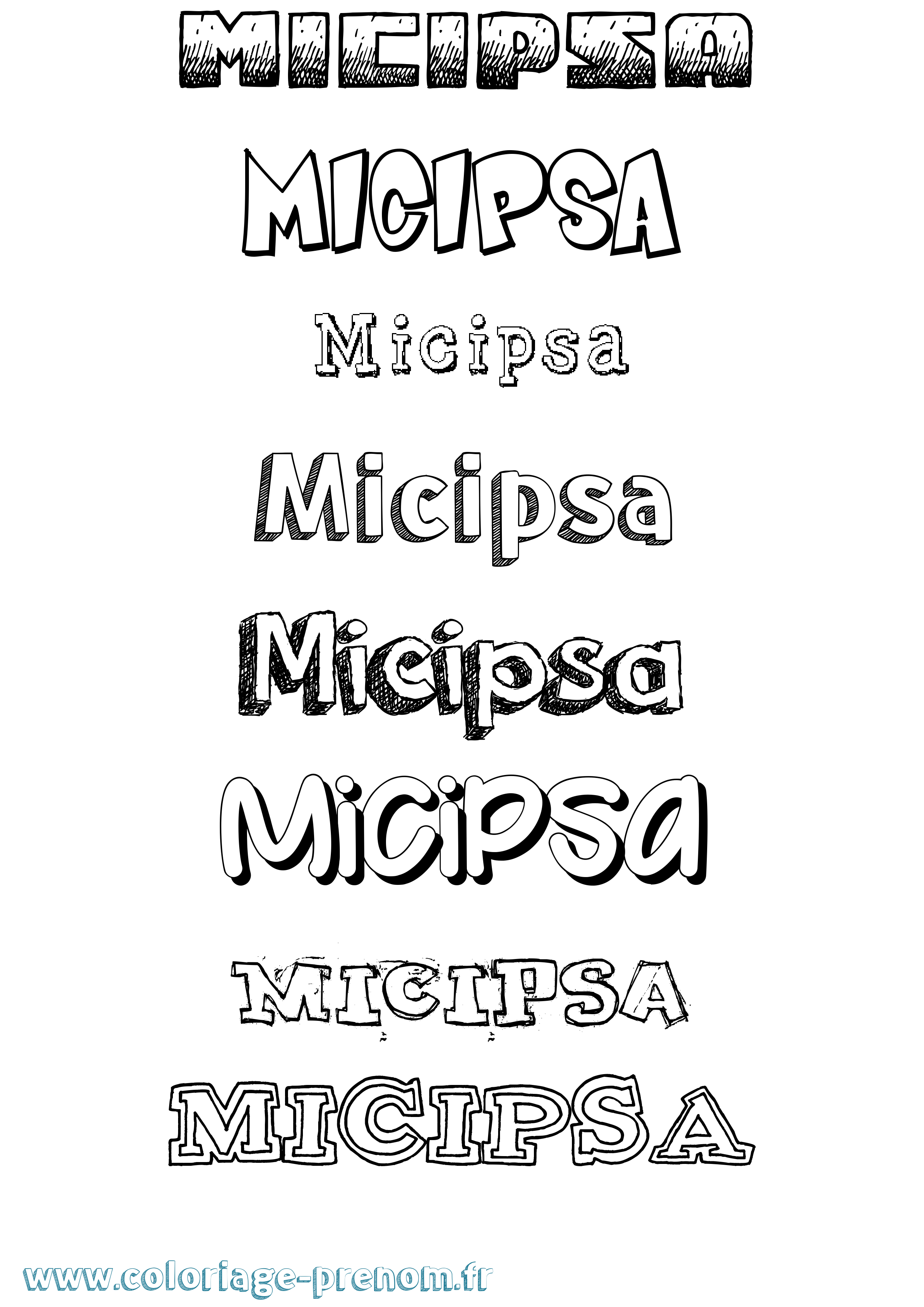 Coloriage prénom Micipsa Dessiné