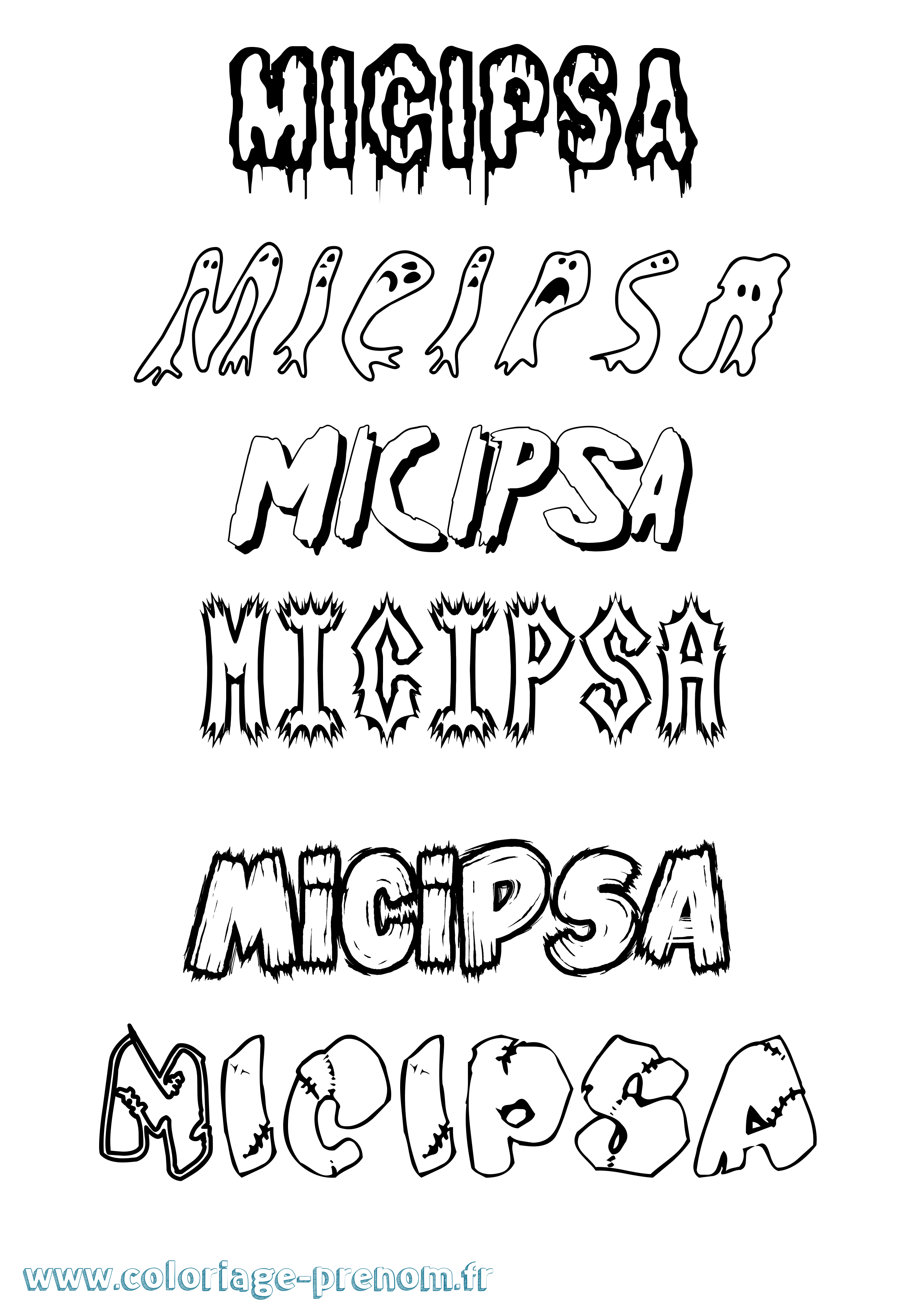 Coloriage prénom Micipsa Frisson