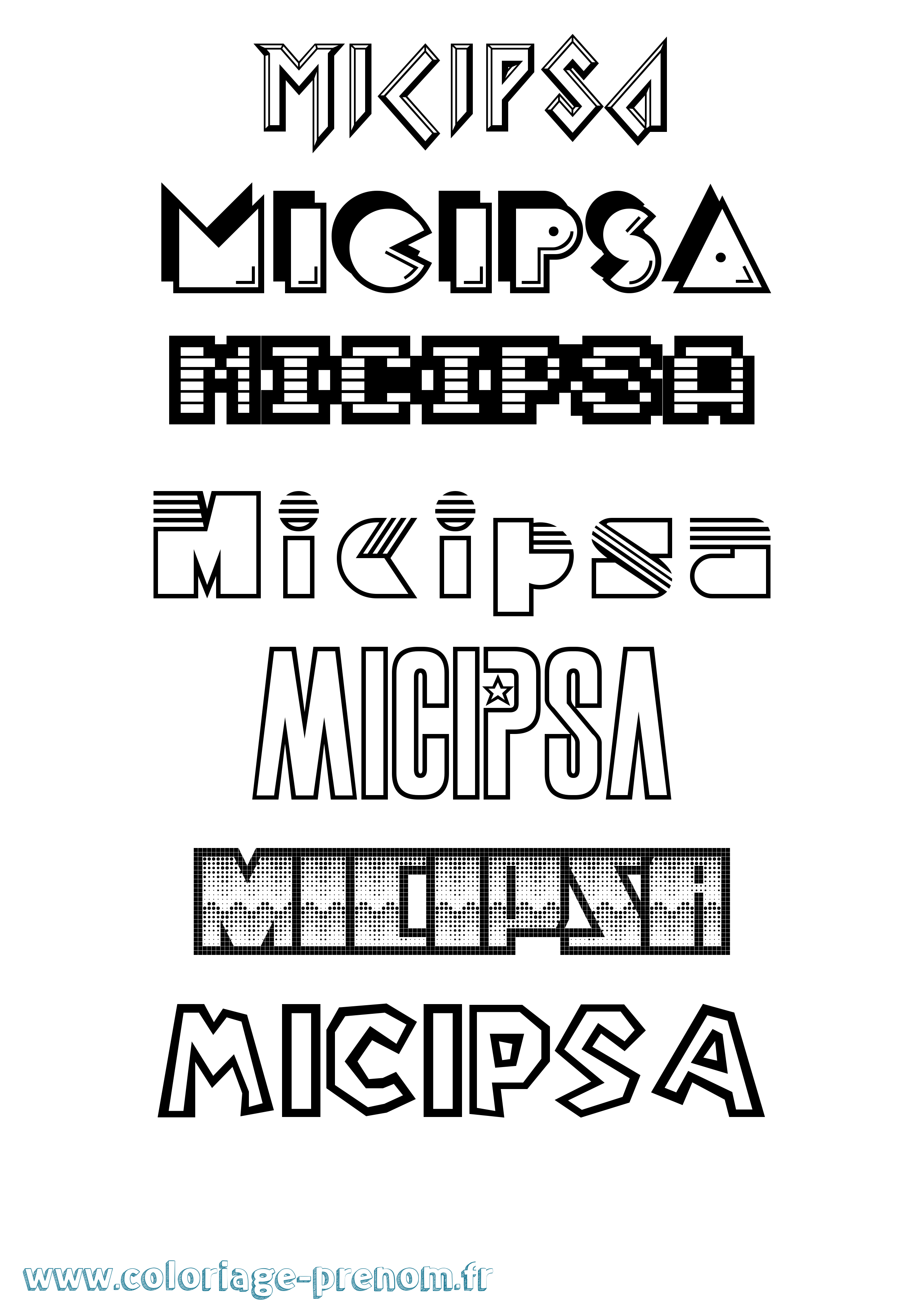 Coloriage prénom Micipsa Jeux Vidéos