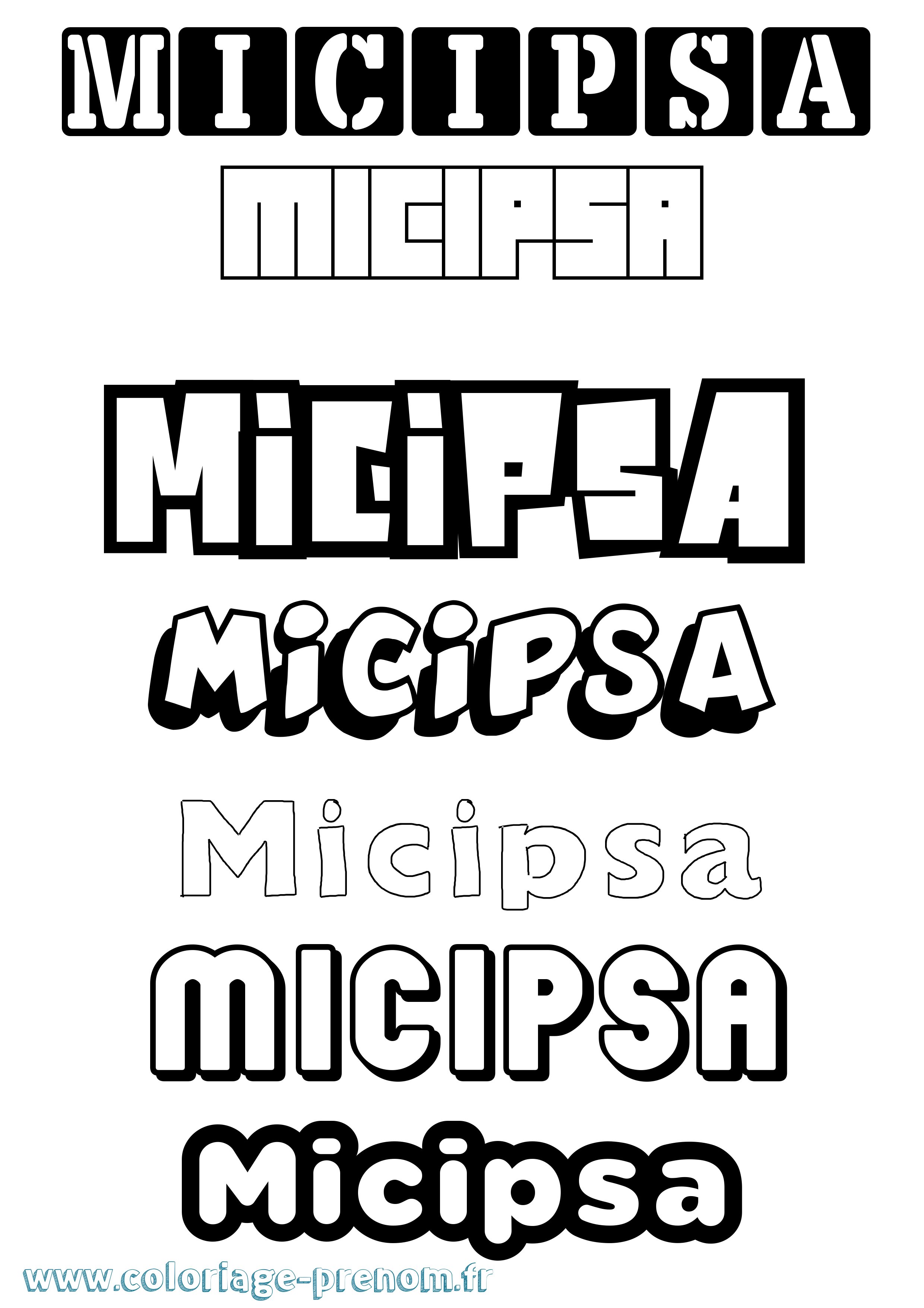 Coloriage prénom Micipsa Simple