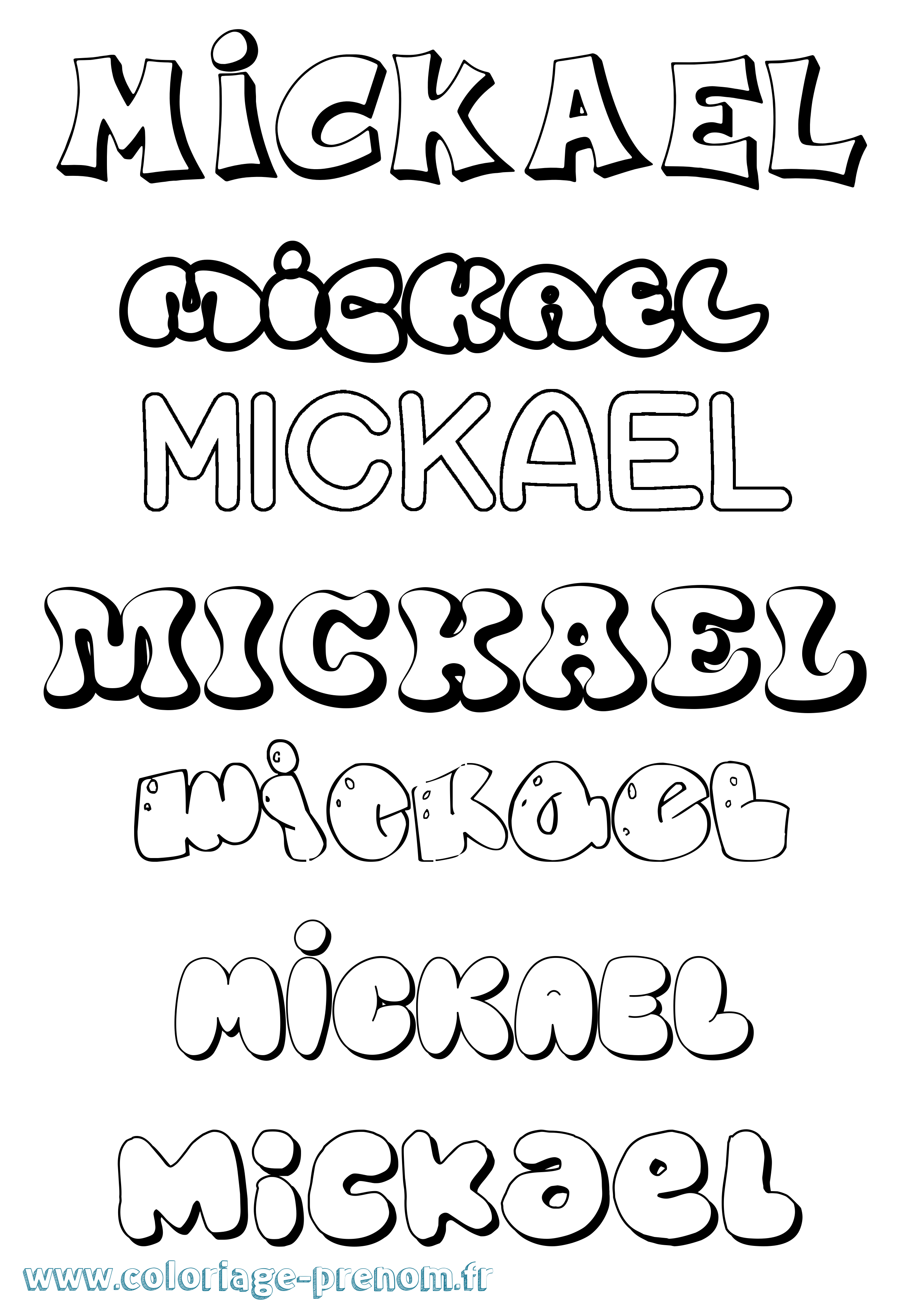 Coloriage prénom Mickael