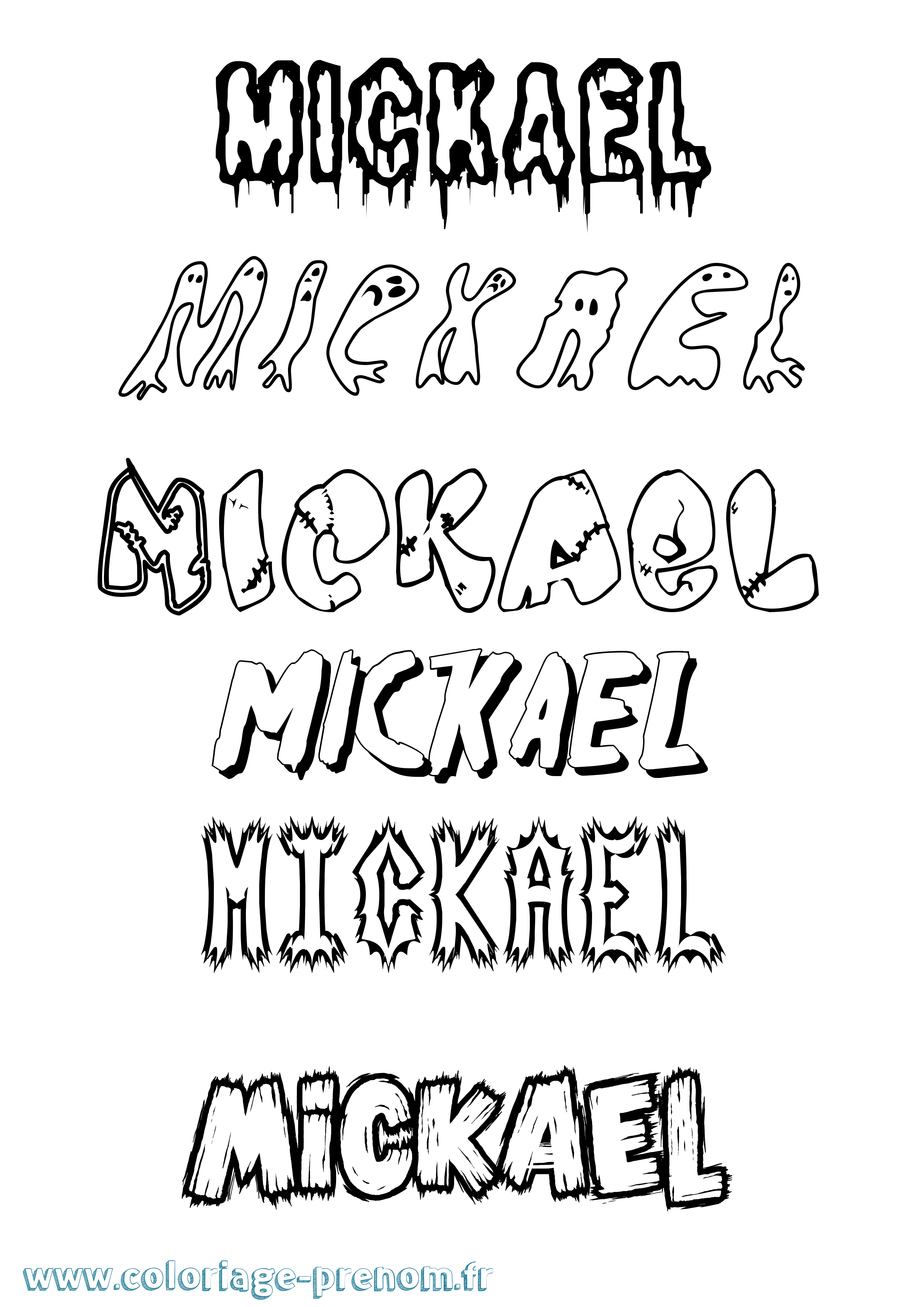 Coloriage prénom Mickael
