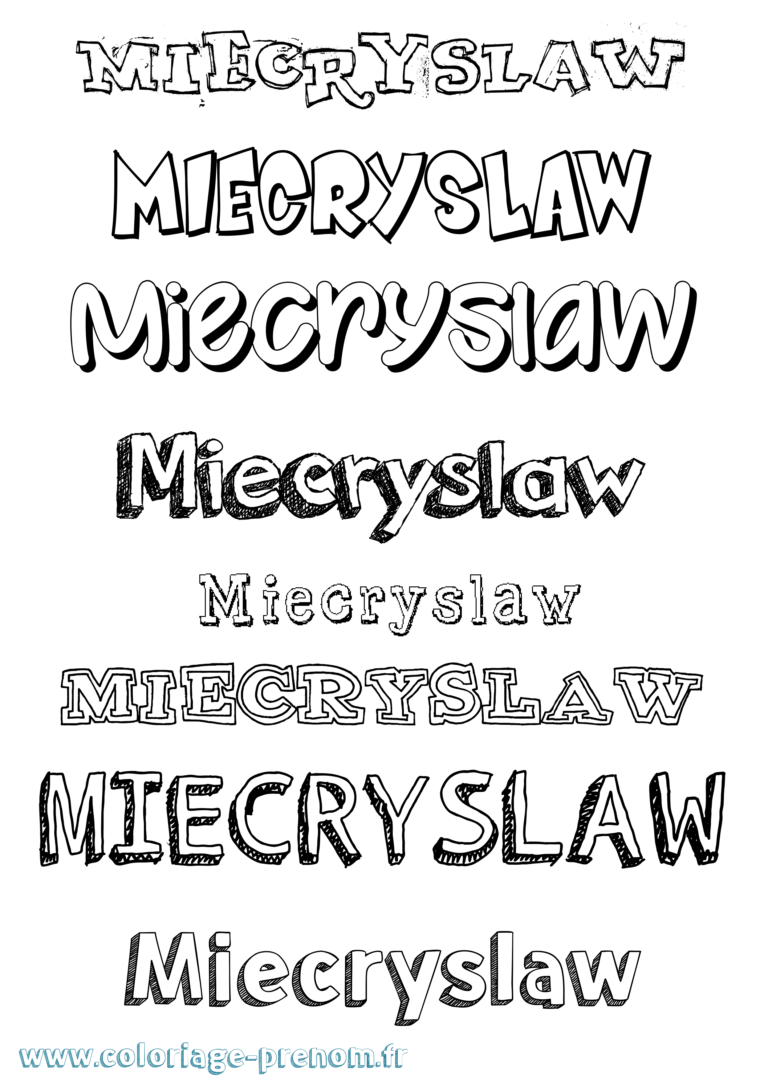 Coloriage prénom Miecryslaw Dessiné