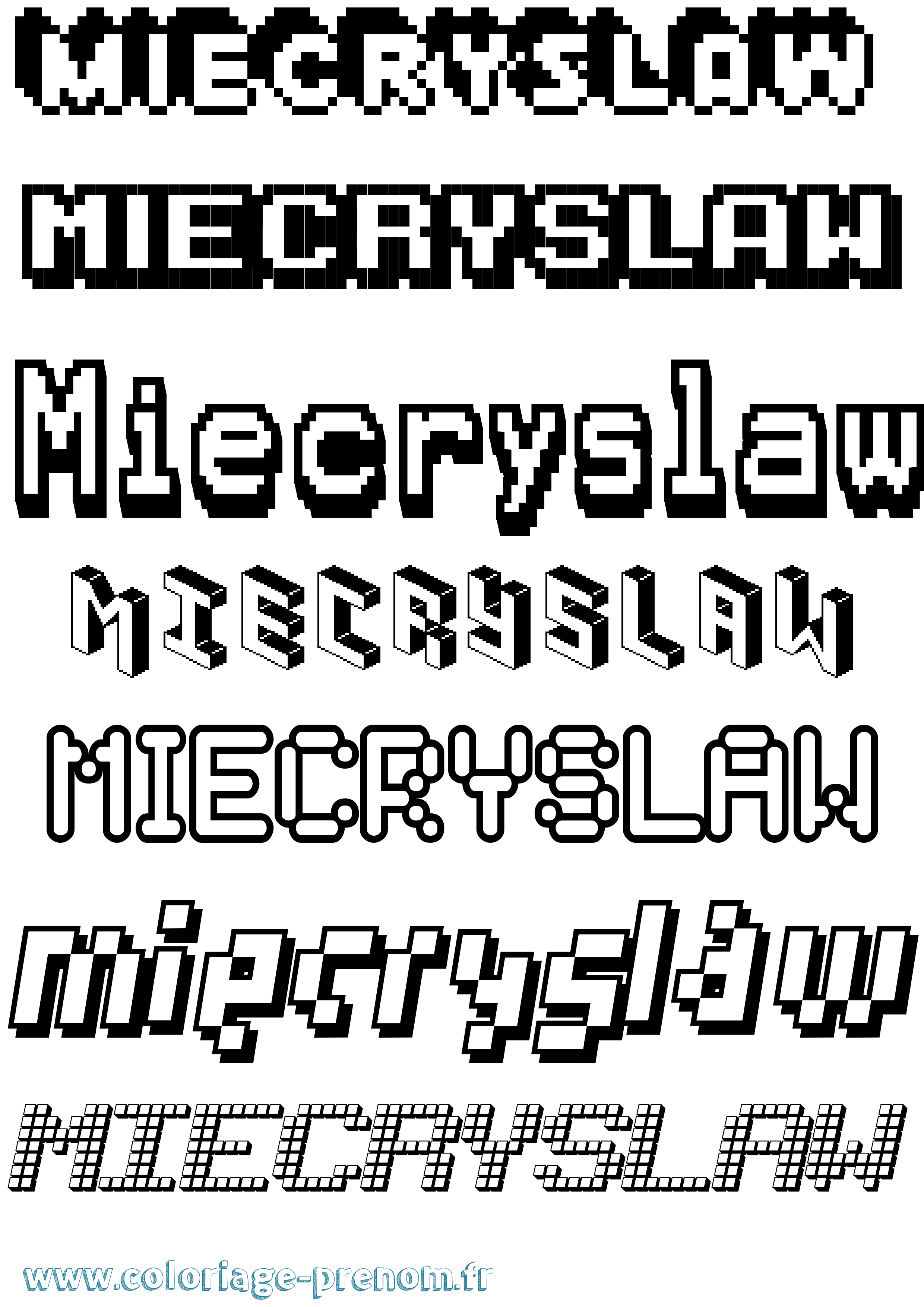 Coloriage prénom Miecryslaw Pixel