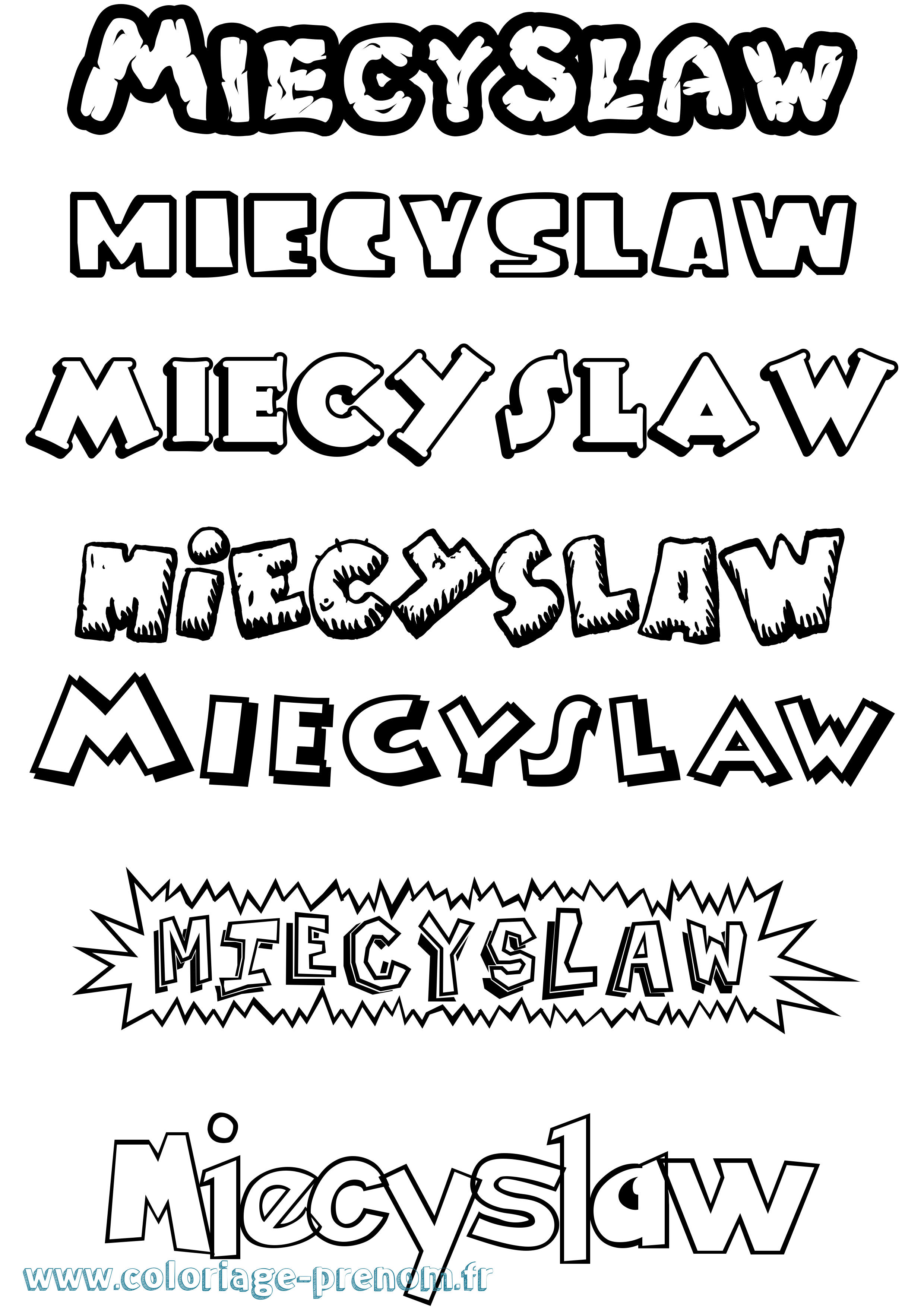 Coloriage prénom Miecyslaw Dessin Animé