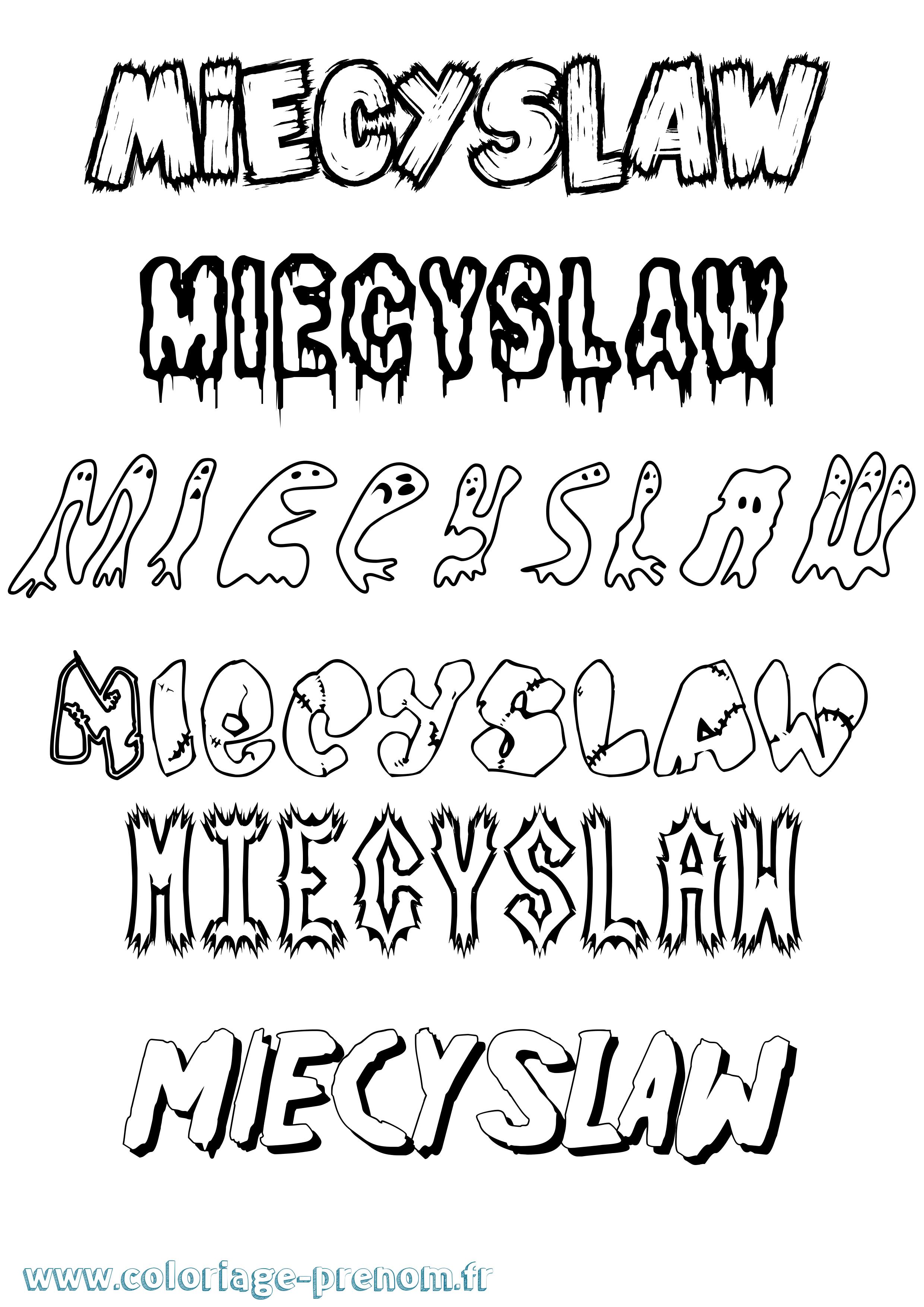 Coloriage prénom Miecyslaw Frisson
