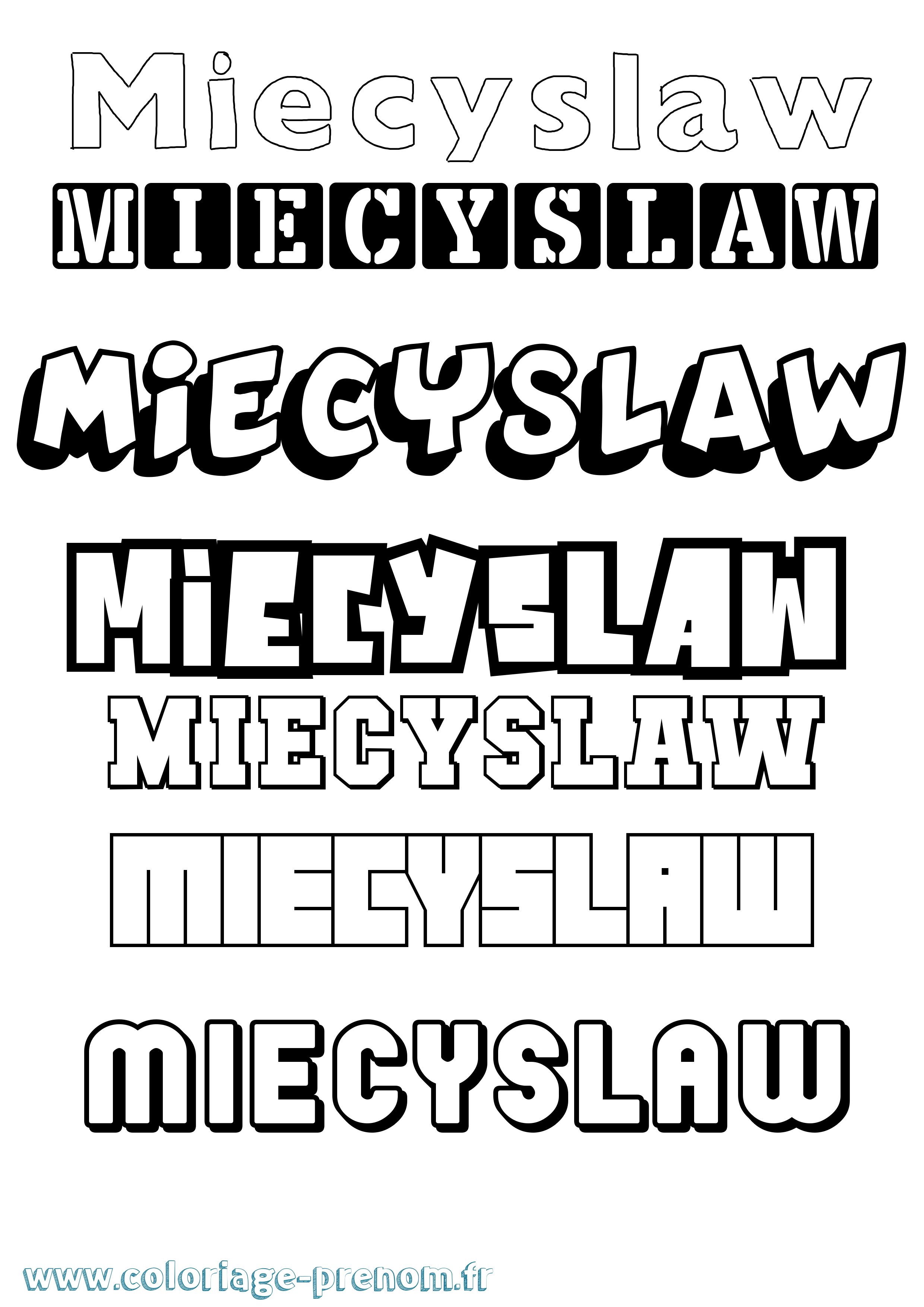 Coloriage prénom Miecyslaw Simple