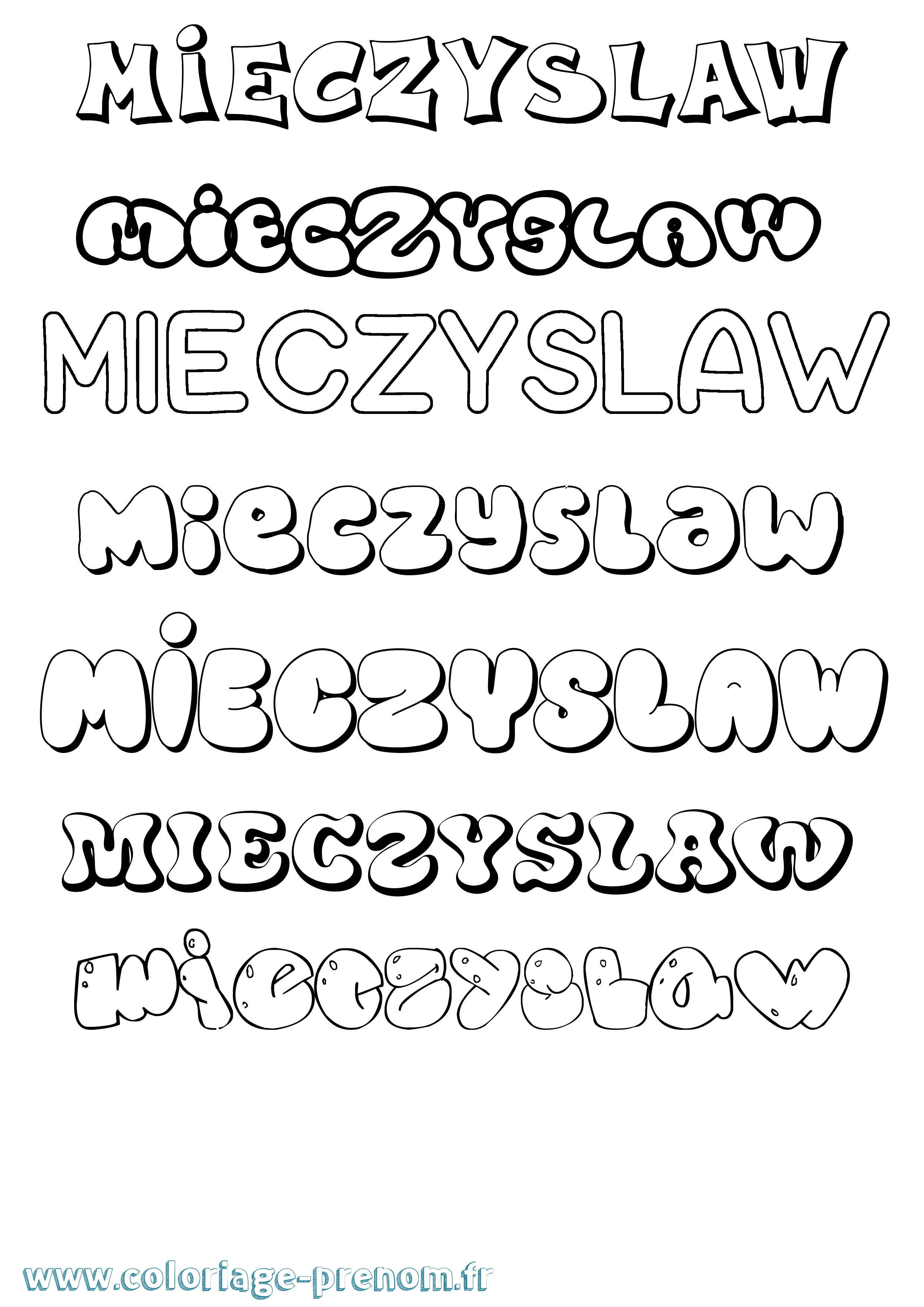 Coloriage Mieczyslaw Bubble Coloriage prénom Mieczyslaw Bubble