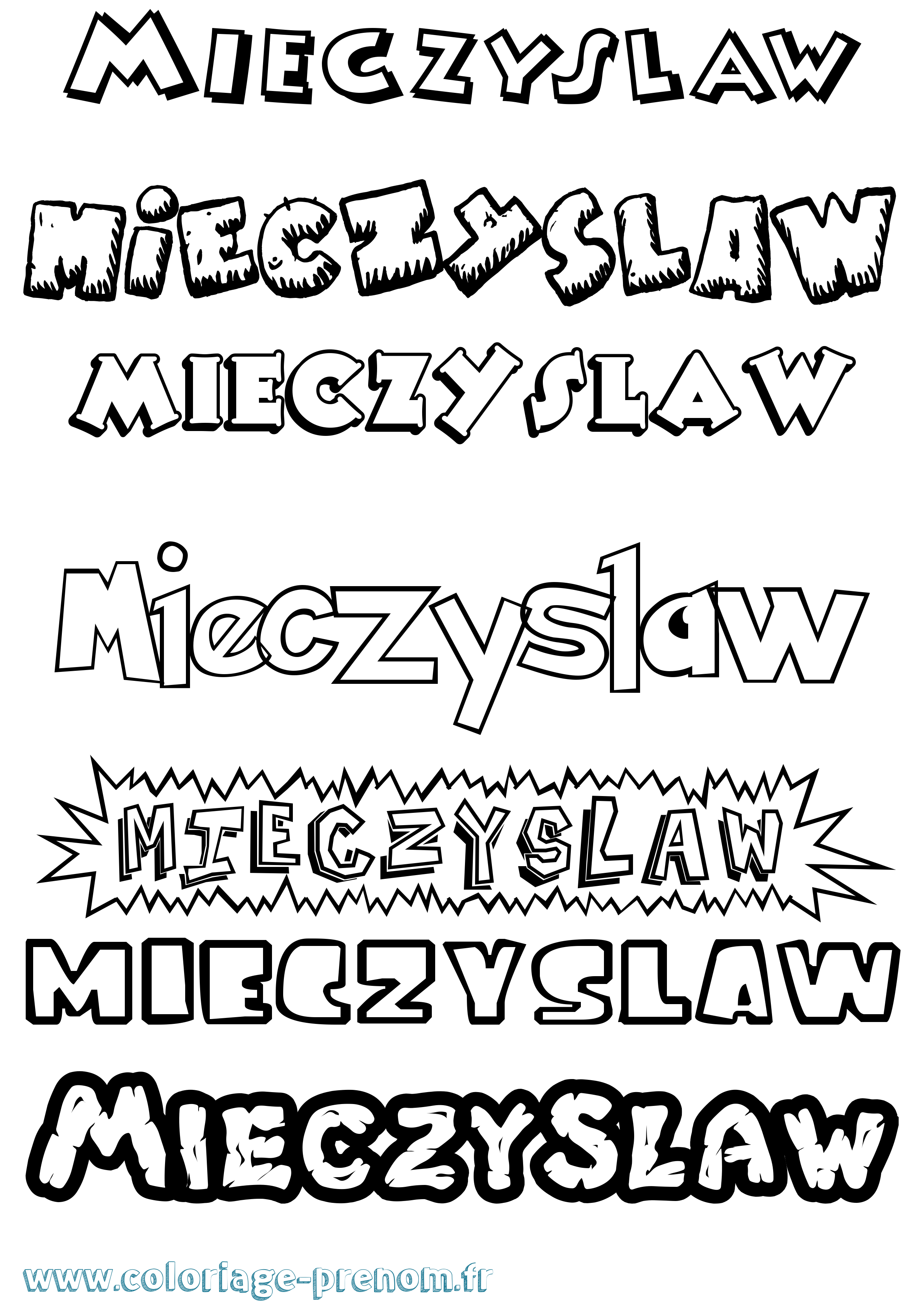 Coloriage Mieczyslaw Dessin Animé Coloriage prénom Mieczyslaw Dessin Animé