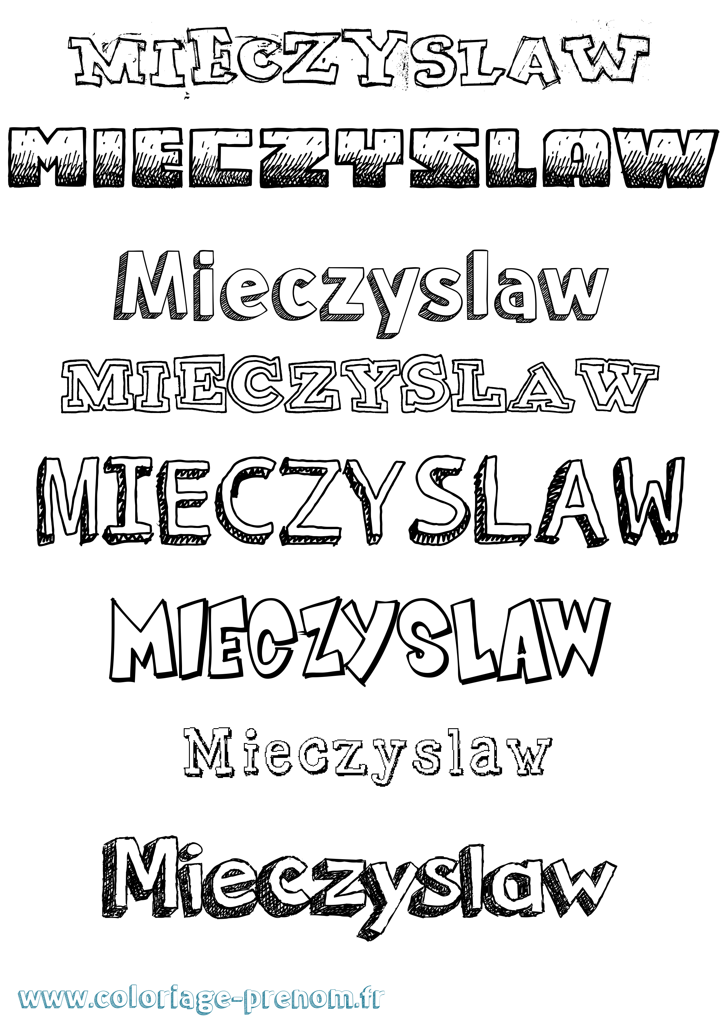 Coloriage Mieczyslaw Dessiné Coloriage prénom Mieczyslaw Dessiné