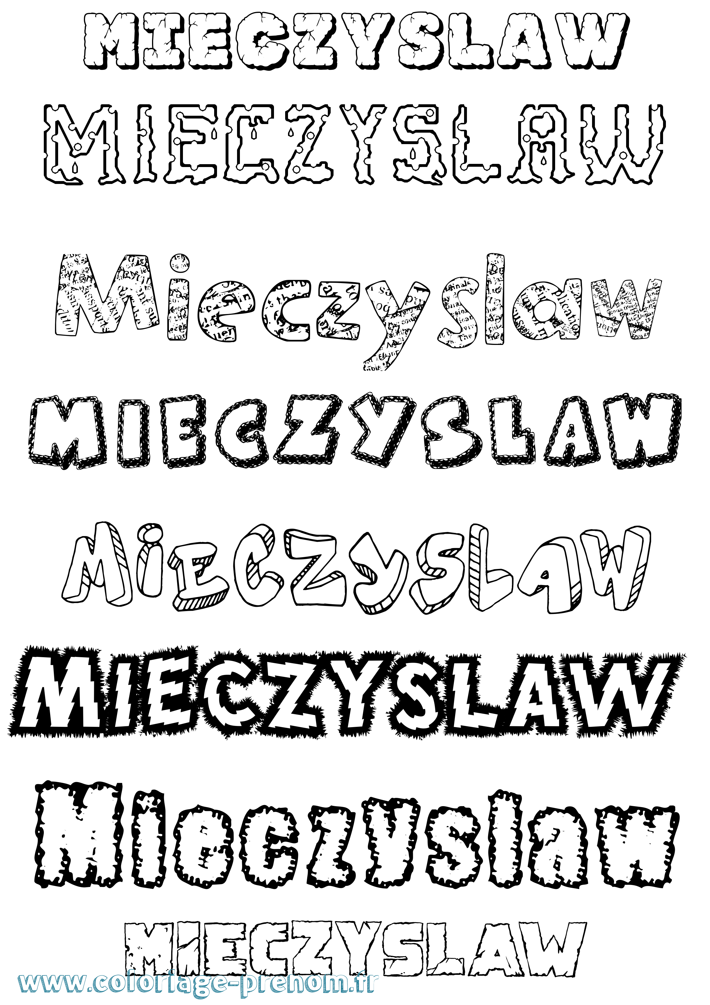 Coloriage Mieczyslaw Destructuré Coloriage prénom Mieczyslaw Destructuré