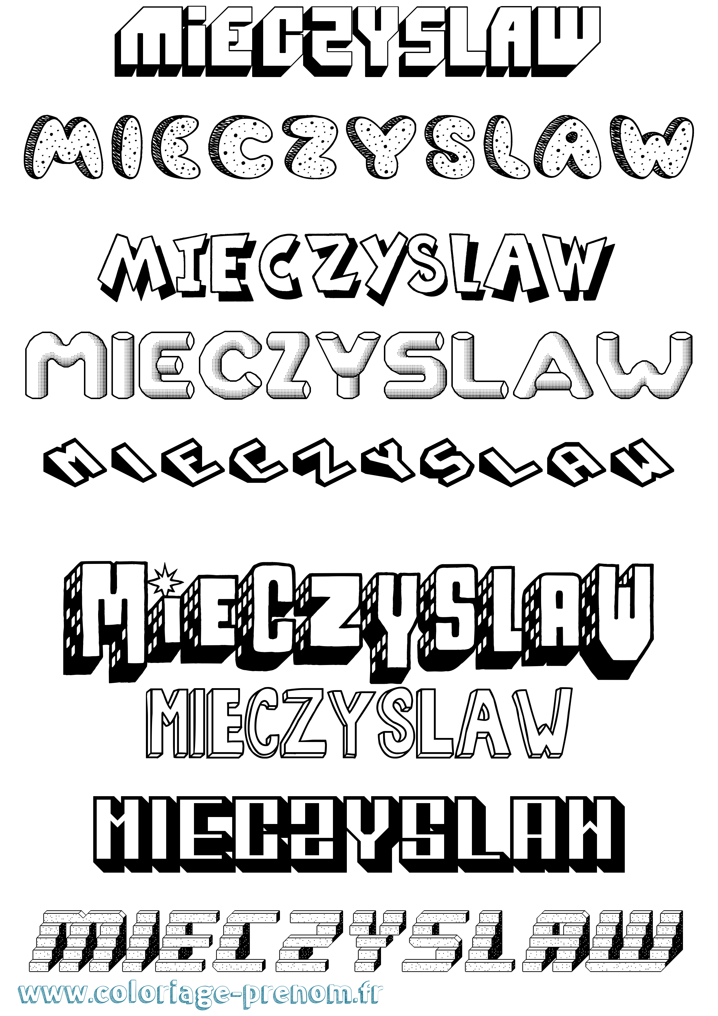 Coloriage Mieczyslaw Effet 3D Coloriage prénom Mieczyslaw Effet 3D