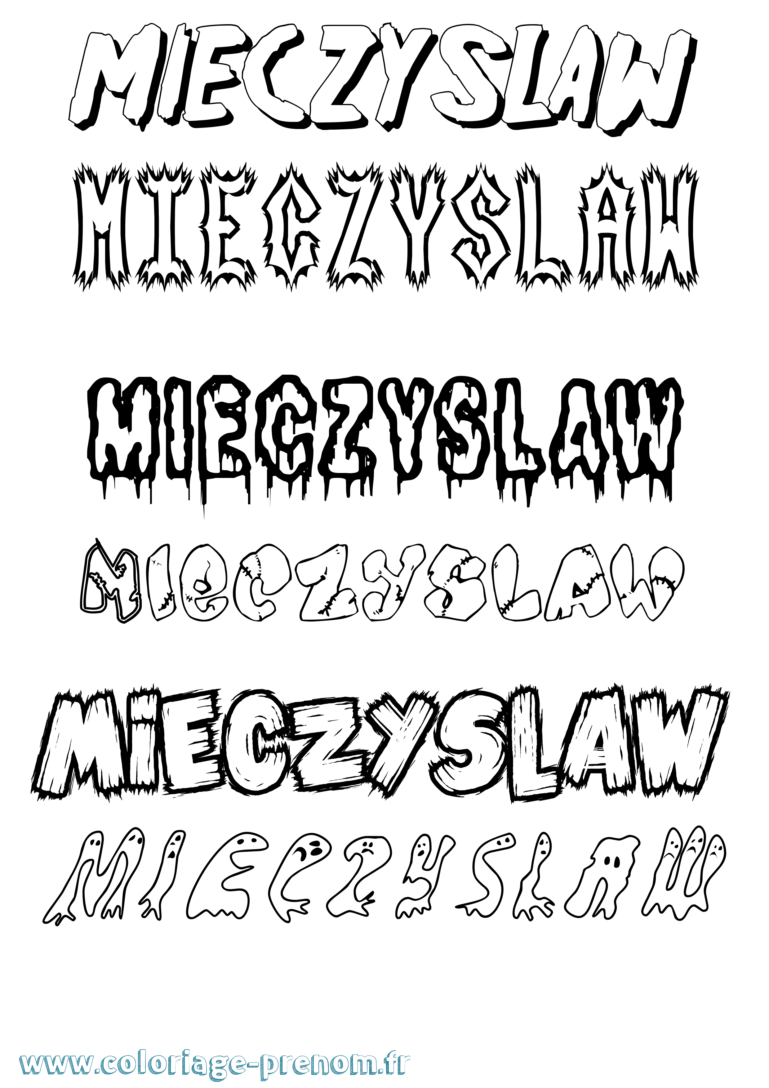 Coloriage Mieczyslaw Frisson Coloriage prénom Mieczyslaw Frisson