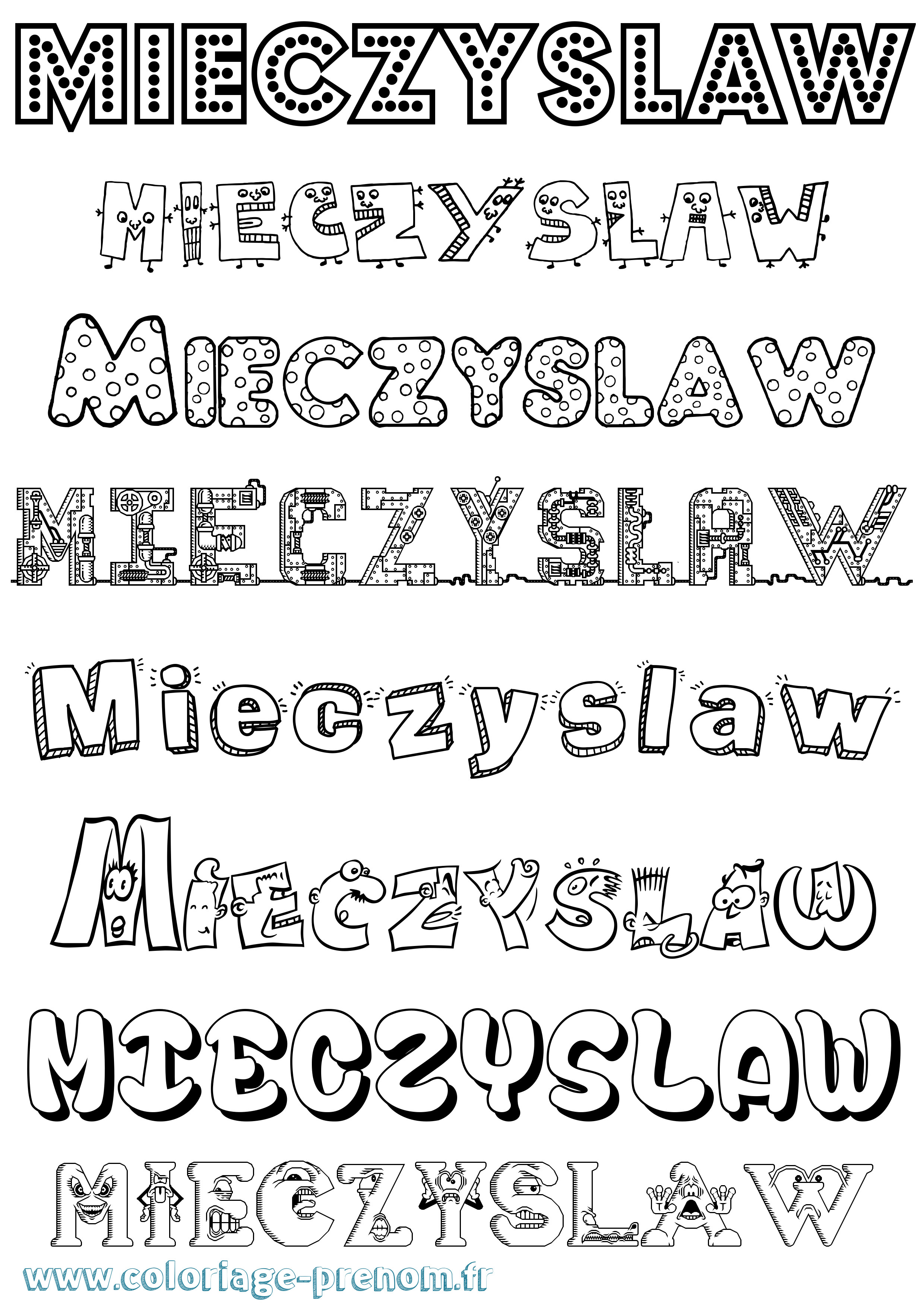 Coloriage Mieczyslaw Fun Coloriage prénom Mieczyslaw Fun