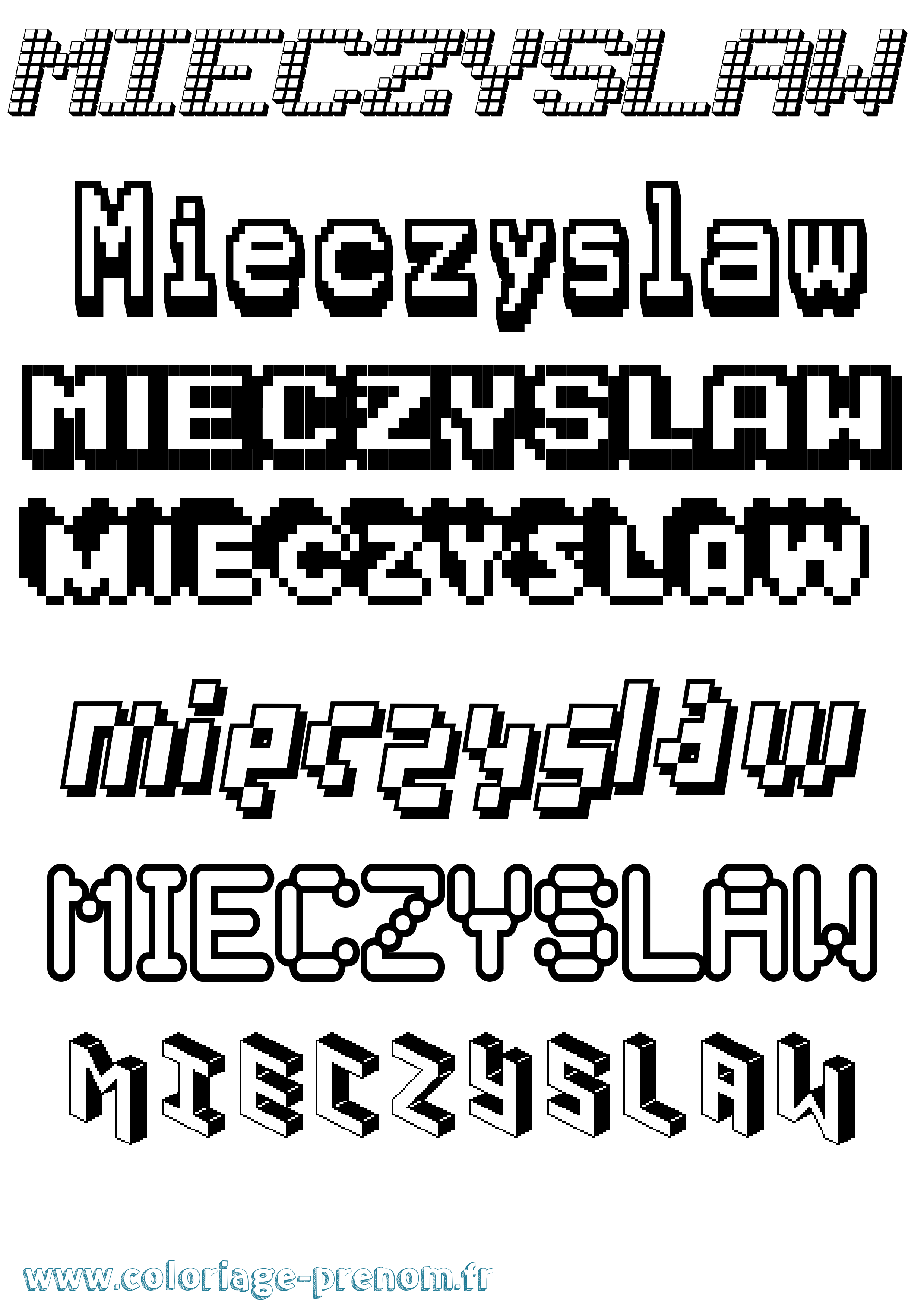 Coloriage Mieczyslaw Pixel Coloriage prénom Mieczyslaw Pixel