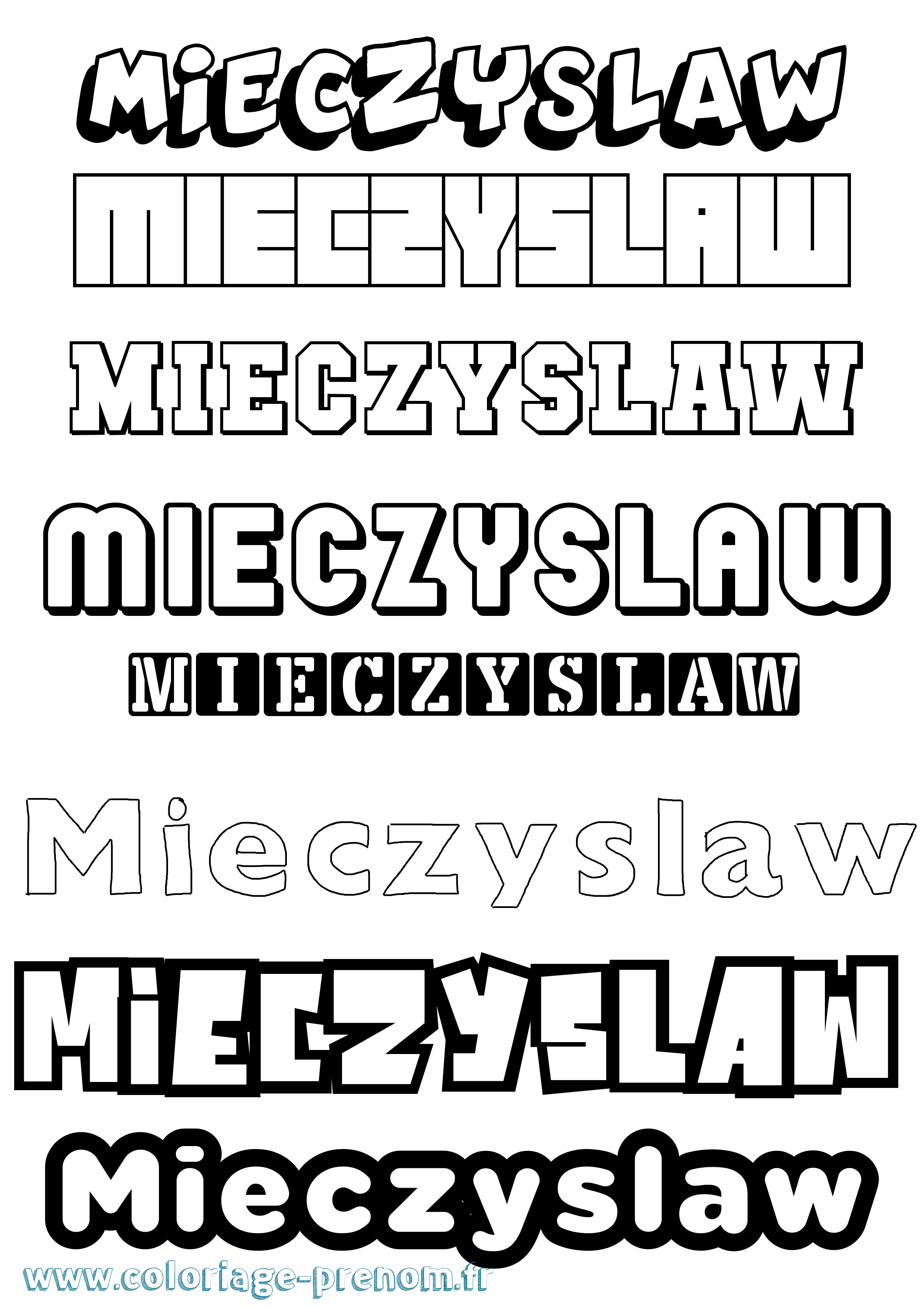 Coloriage Mieczyslaw Simple Coloriage prénom Mieczyslaw Simple