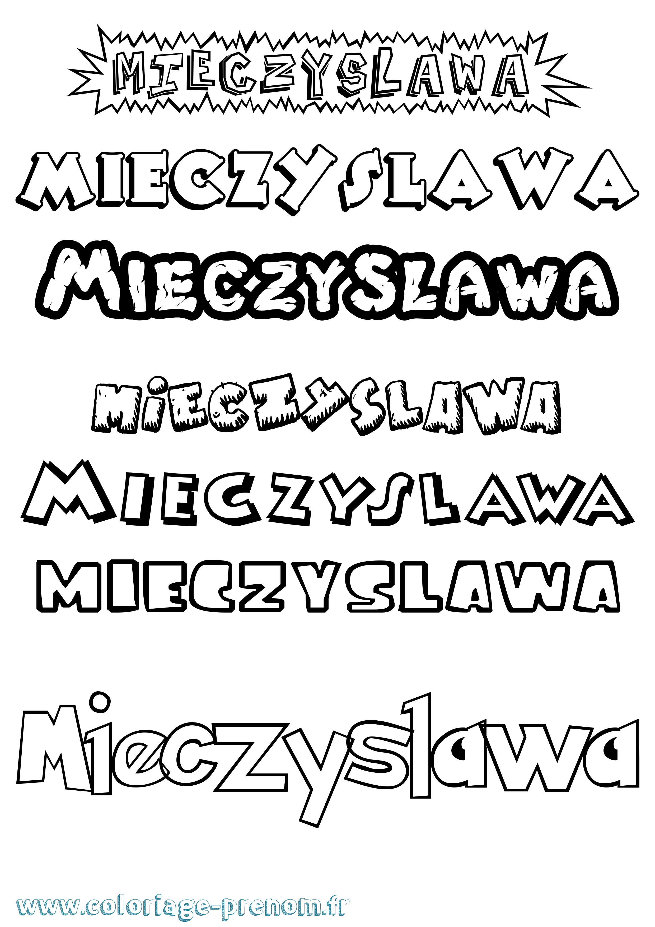 Coloriage prénom Mieczyslawa Dessin Animé