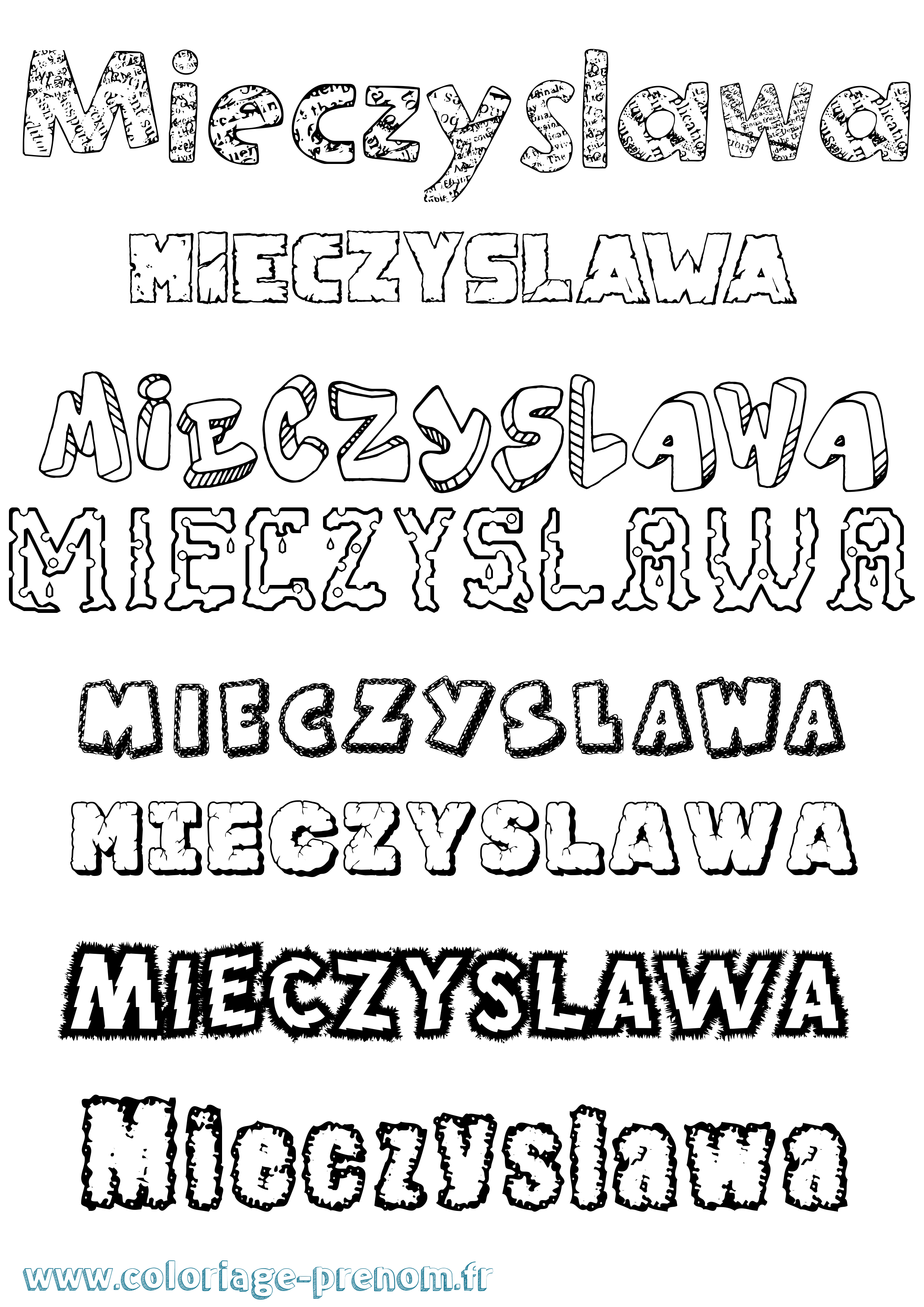 Coloriage Mieczyslawa Destructuré Coloriage prénom Mieczyslawa Destructuré