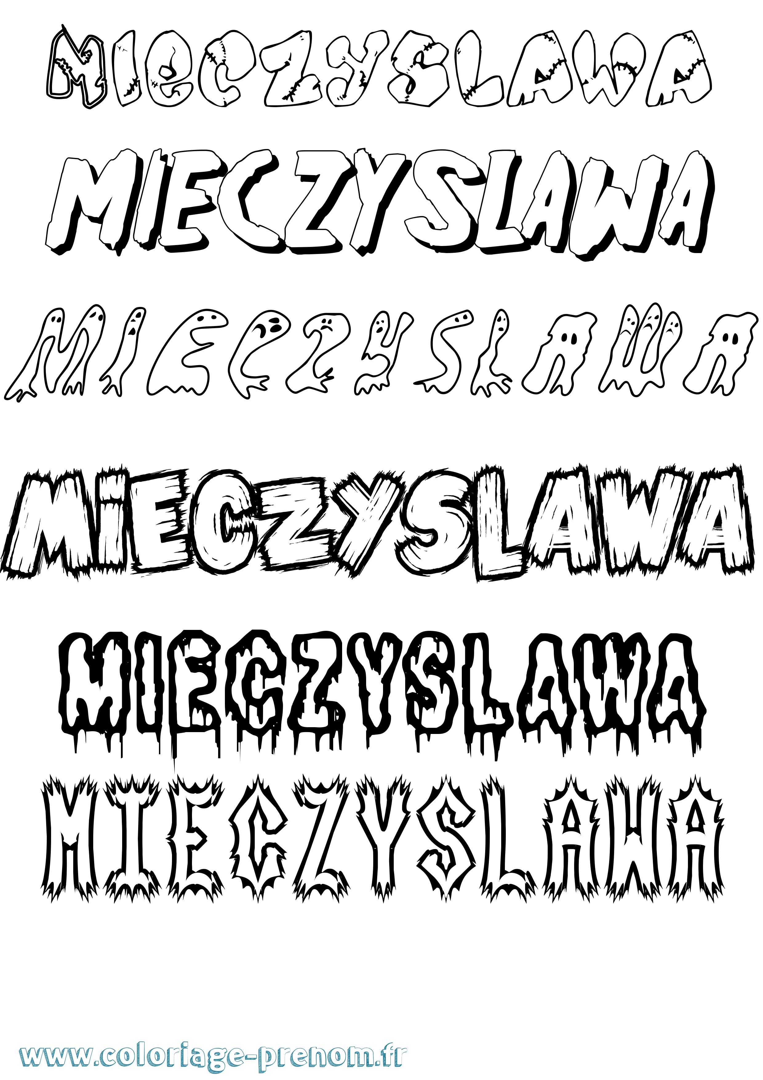 Coloriage Mieczyslawa Frisson Coloriage prénom Mieczyslawa Frisson