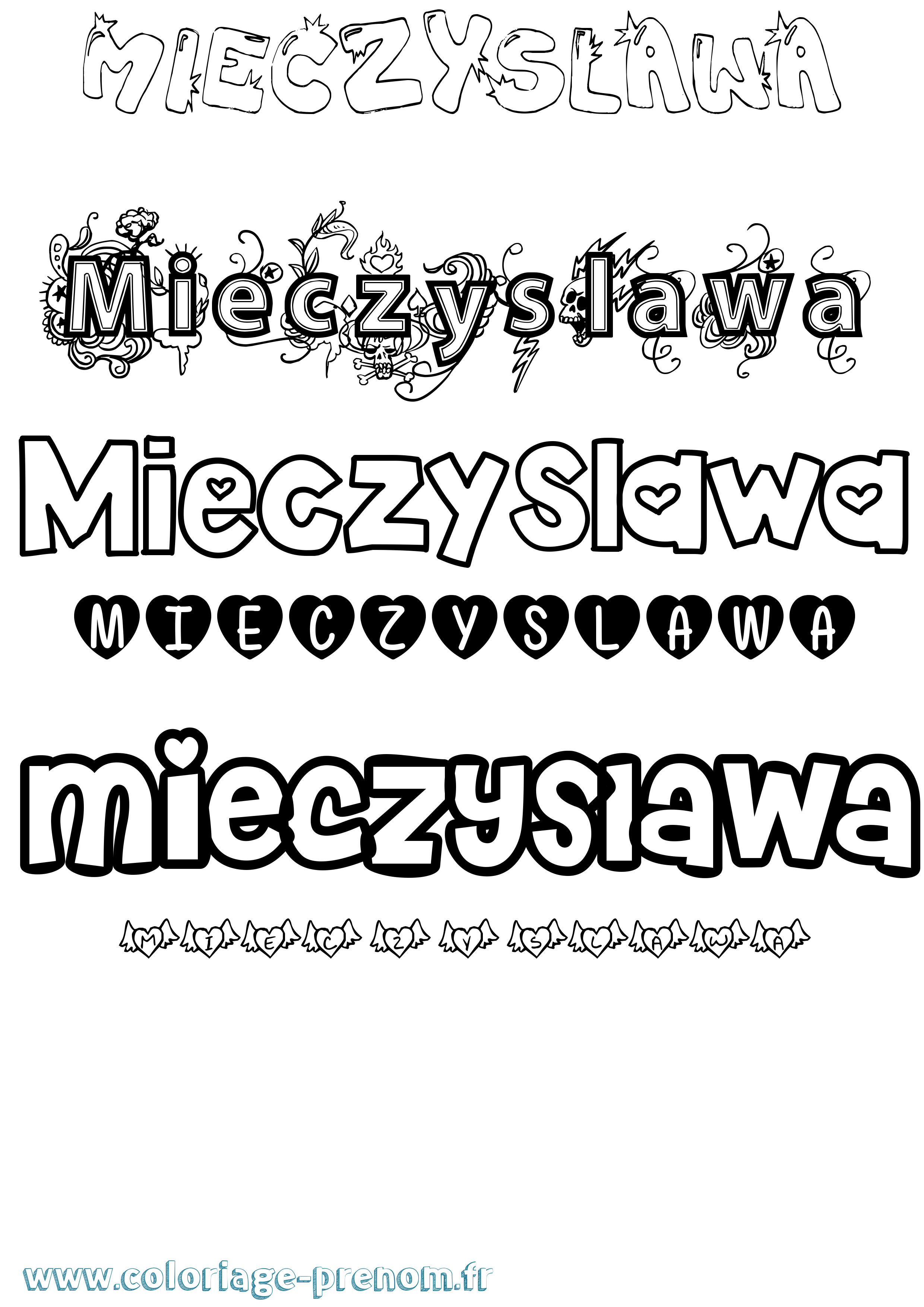 Coloriage Mieczyslawa Girly Coloriage prénom Mieczyslawa Girly