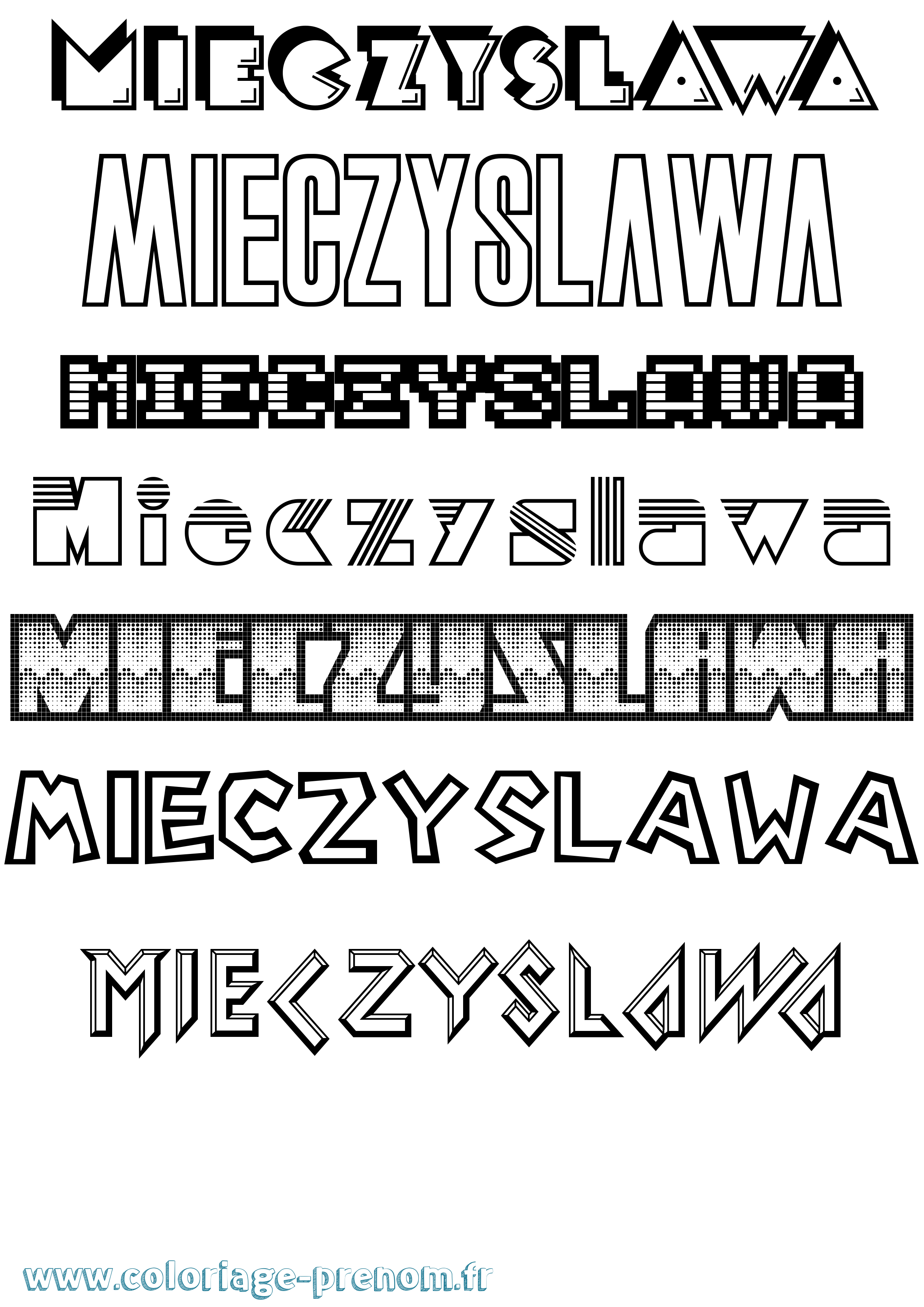 Coloriage prénom Mieczyslawa Jeux Vidéos