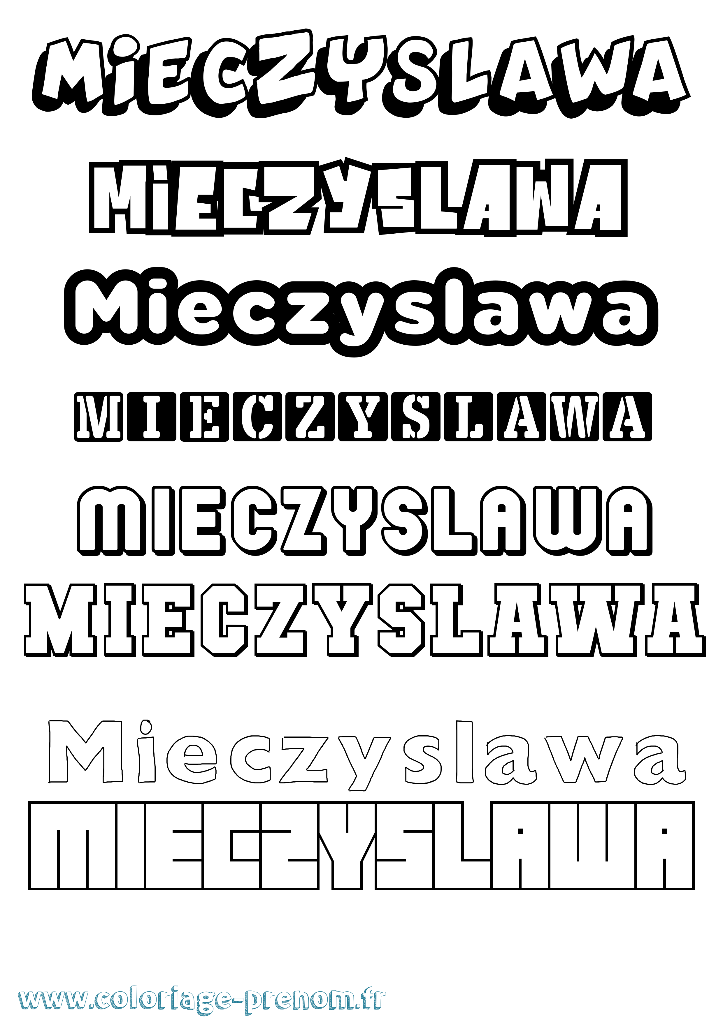 Coloriage prénom Mieczyslawa Simple