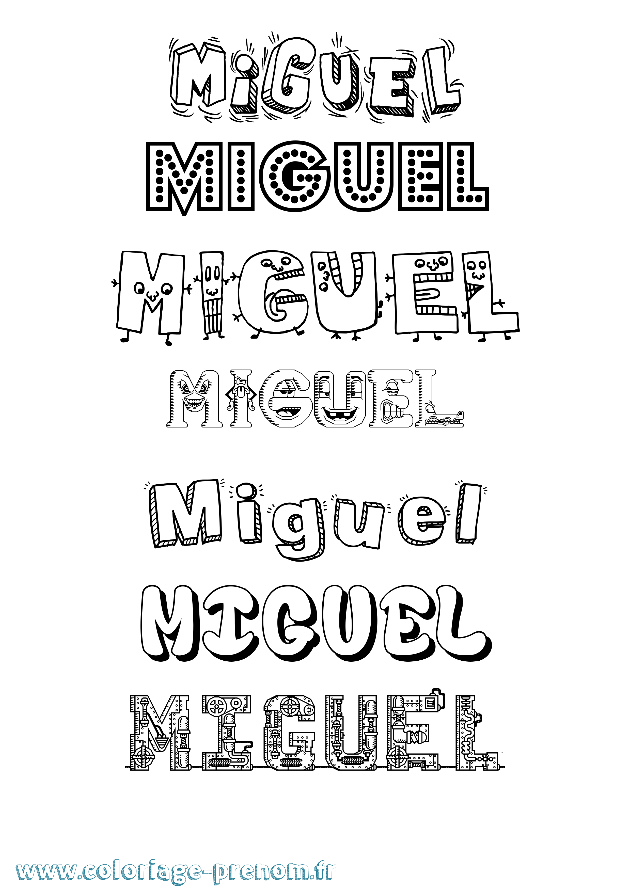 Coloriage Miguel Fun Coloriage prénom Miguel Fun