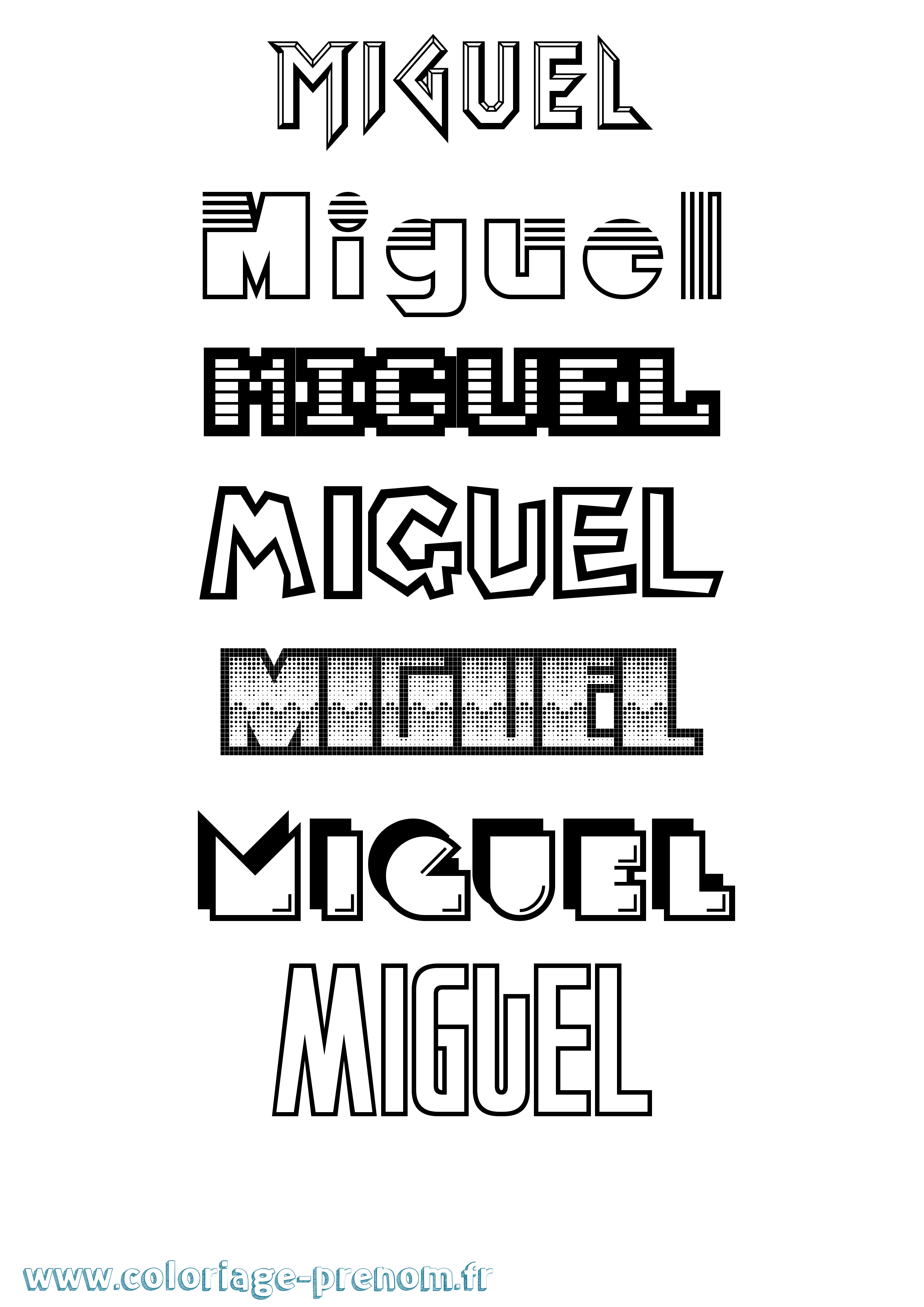 Coloriage Miguel Jeux Vidéos Coloriage prénom Miguel Jeux Vidéos