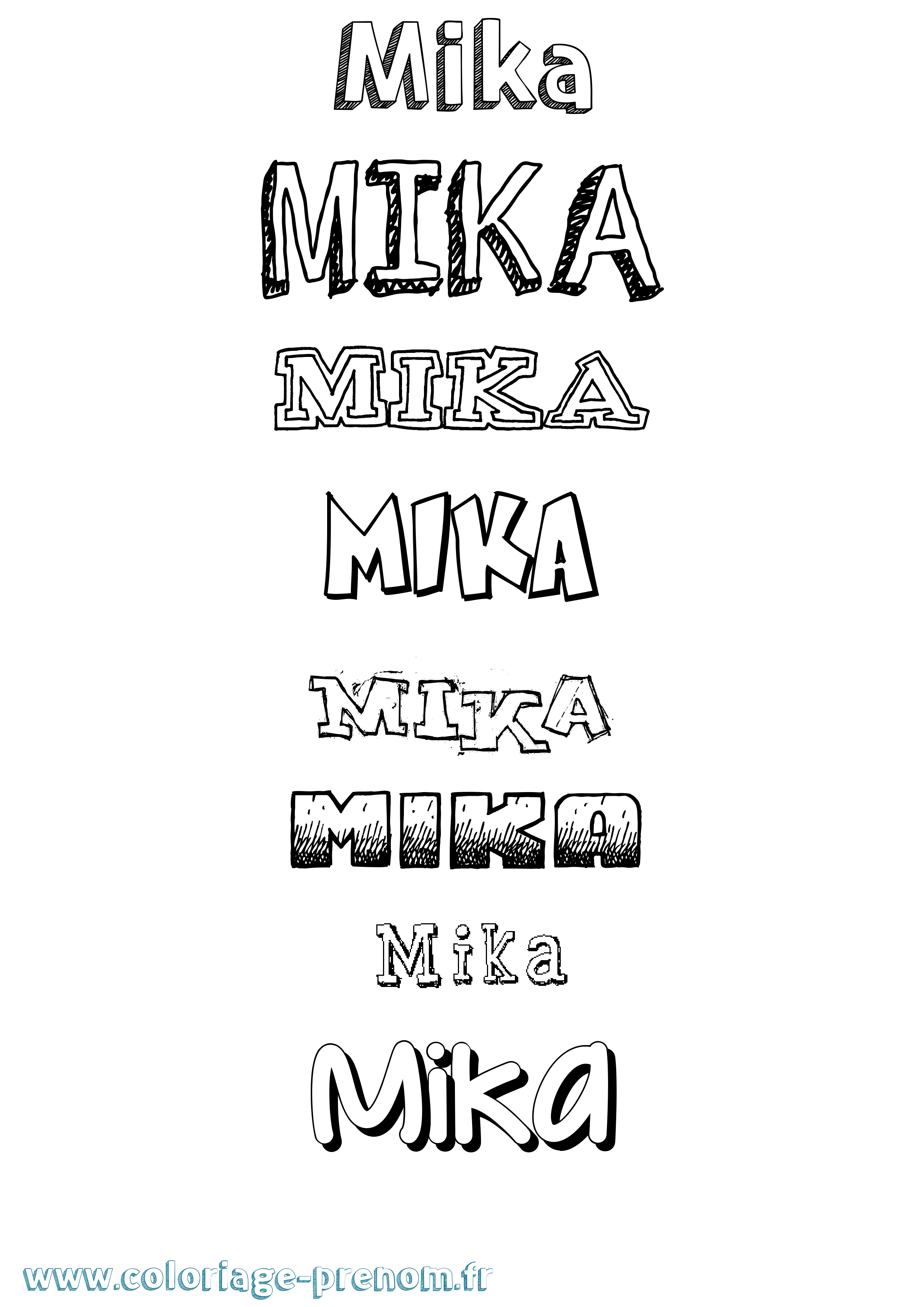 Coloriage prénom Mika