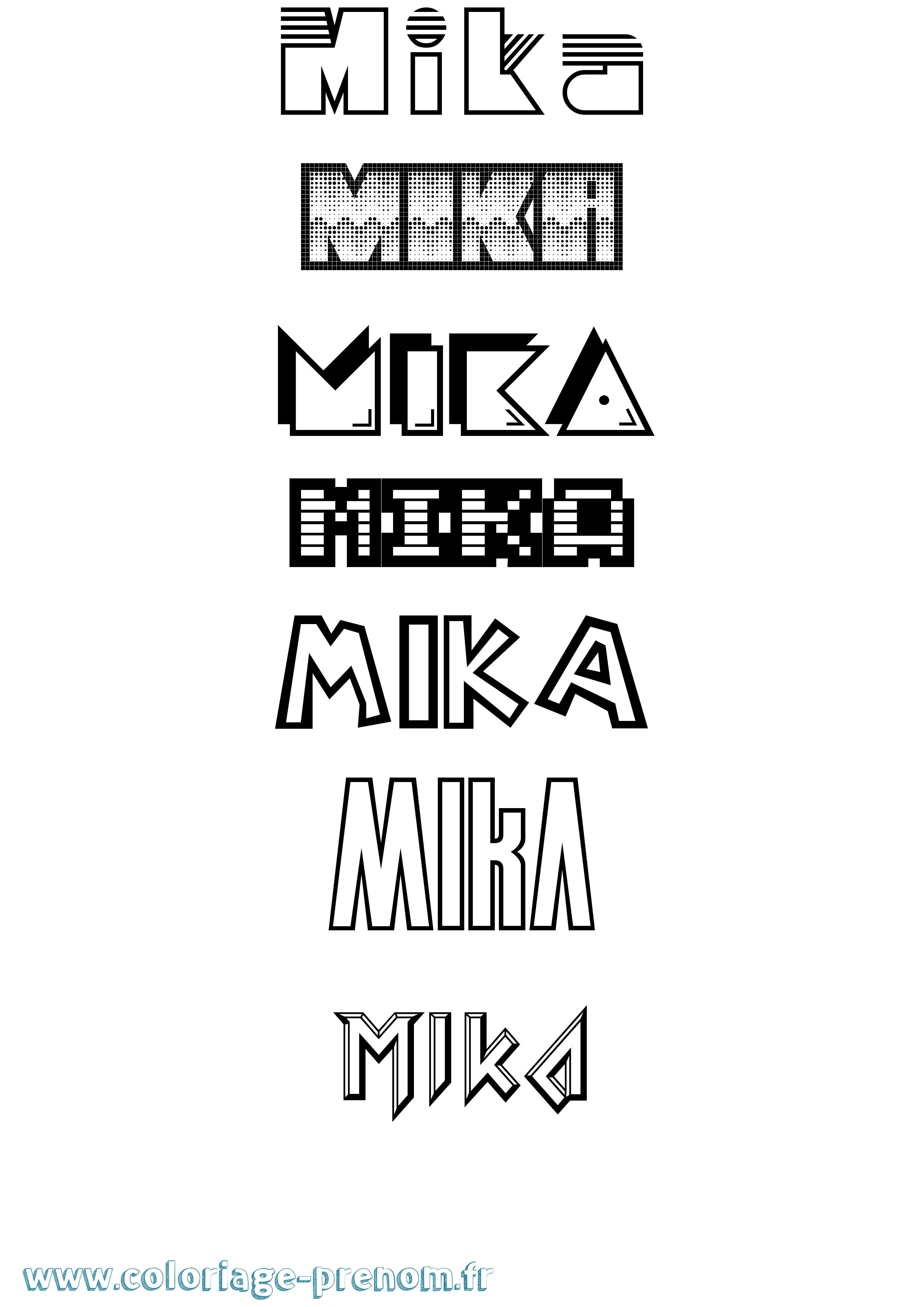 Coloriage prénom Mika