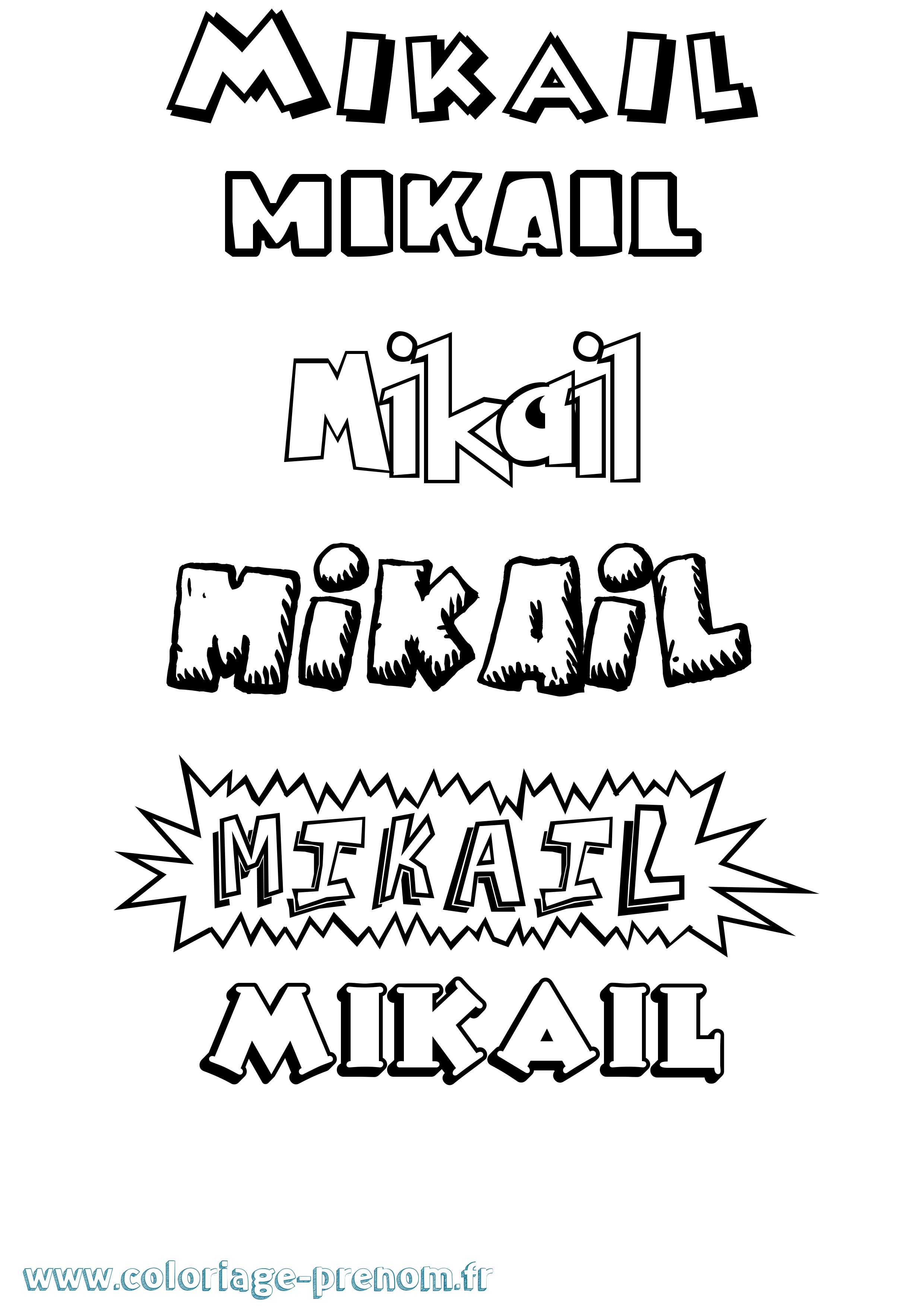 Coloriage prénom Mikail